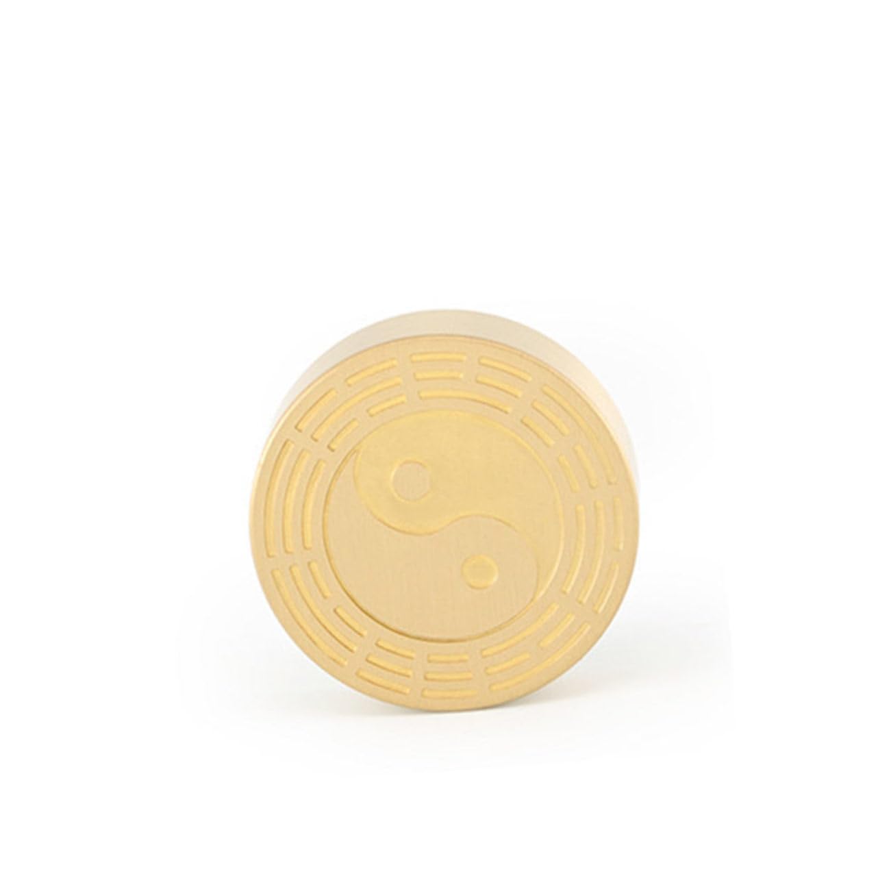 GOOHOCHY Solid Brass Calligraphy Paperweight - Round Letterweight for Chinese Calligraphy, Desk Accessory, Ink Pad Stabilizer - Perfect for Calligraphy Practice, Office Decor & Gift Giving