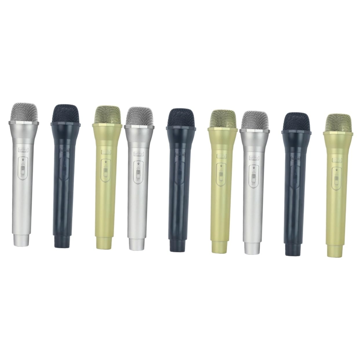 ibasenice 9-Piece Wireless Microphone Toy Set - Funny Fake Microphone Accessories for Kids, Plastic Musical Toys & Mini Microphone Models - Perfect for Role Play, Karaoke Parties & Pretend Singing
