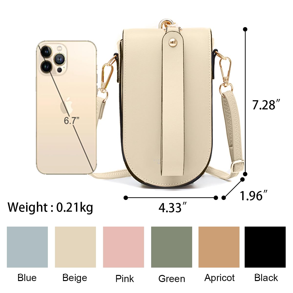 Trendy Mini Crossbody Phone Purse for Women - 5 Card Slots & Detachable Wristlet | Fashionable Cell Phone Bag for Daily Use, Travel & Shopping | Sunwel