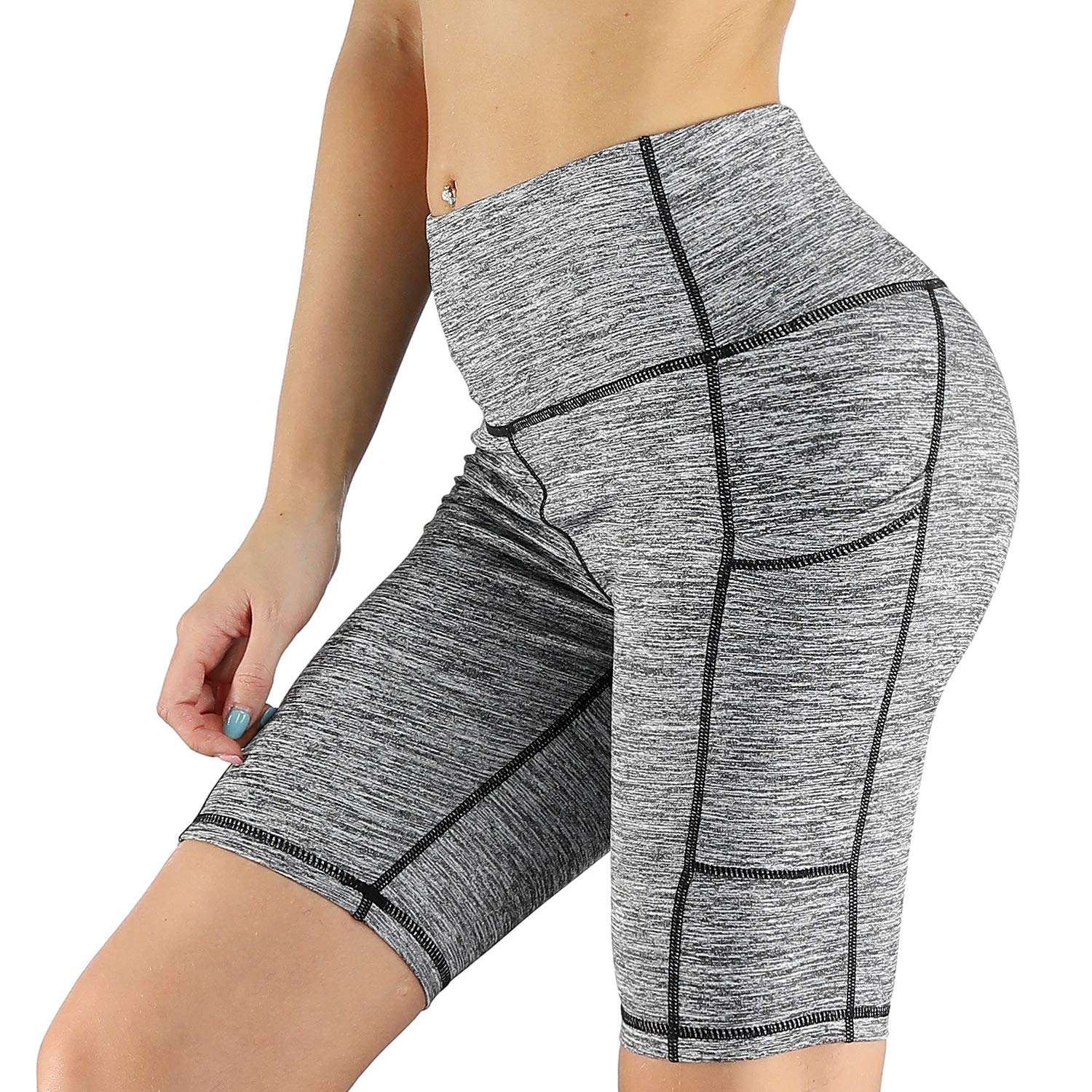 Uhnice Women's High Waist Yoga Shorts - Breathable Biker Running Workout Shorts with Pockets for Gym, Yoga & Active Lifestyle