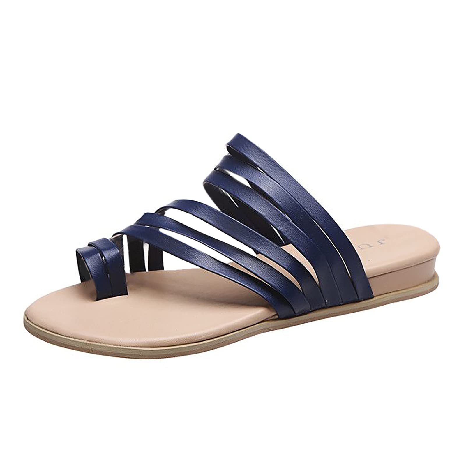 Wide Fit Flip Flops for Women - Non-Slip Wedge Sandals with Durable Leather Straps | Comfortable Beach Shoes & Casual Slides for Summer, Home, and Travel