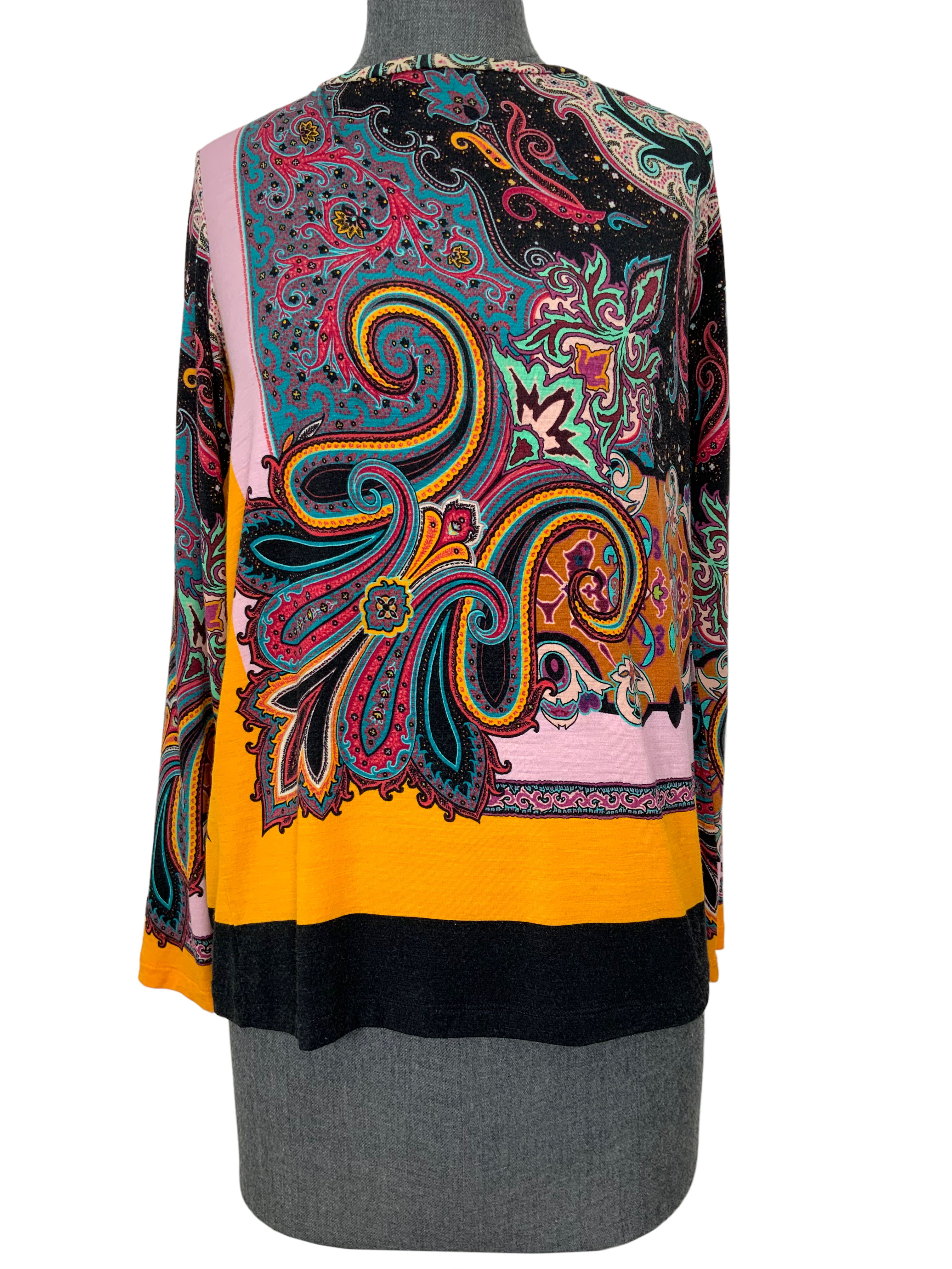 ETRO Women's Floral Printed Silk Blouse - Size S - Elegant Short Sleeve Top for Work, Party & Special Occasions