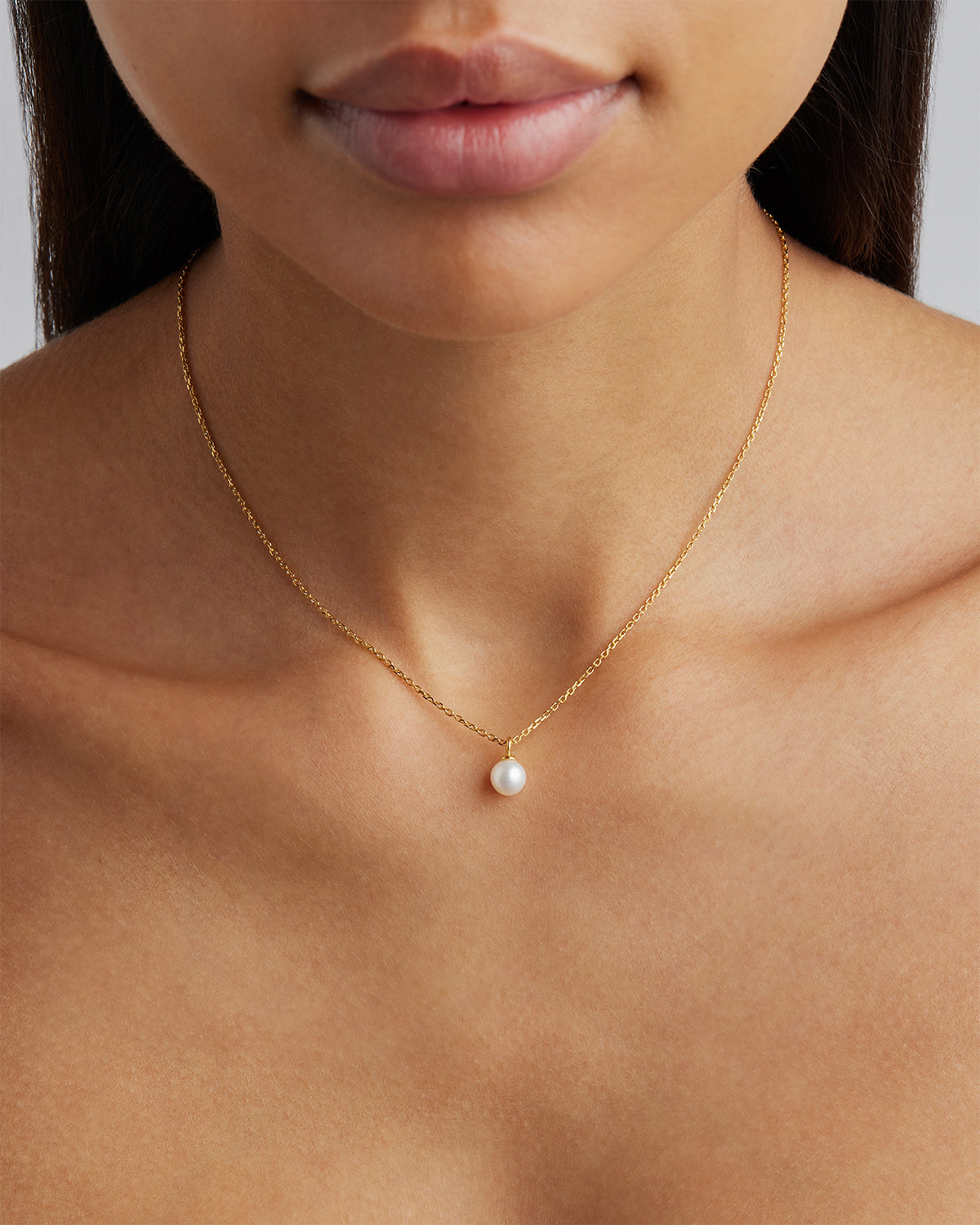 18K Gold Vermeil Floating Pearl Necklace - Elegant Dainty Jewelry for Women, Perfect for Weddings, Parties & Everyday Wear