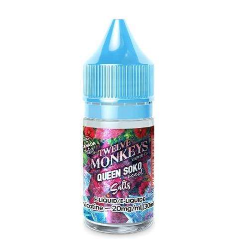 Queen Soko ICED Salt Nic E-Liquid - Twelve Monkeys Ice Age Salts 30mL | Refreshing Menthol Vape Juice for All Day Vaping