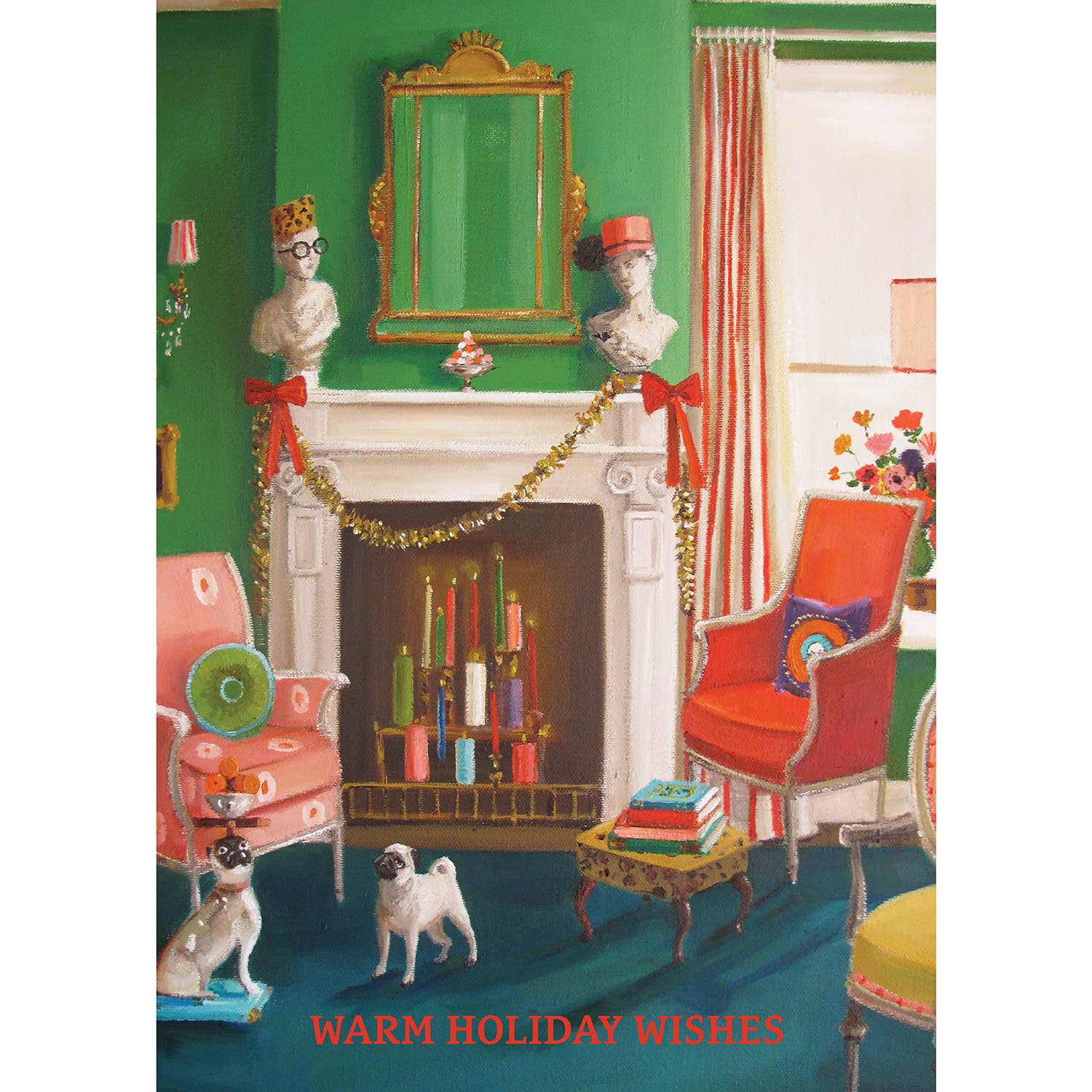 Hester & Cook Holiday Fireplace Greeting Card - Elegant Christmas Stationery for Festive Fireplace Decor & Holiday Wishes - Perfect for Christmas Cards, Fireplace Mantel Decor, and Seasonal Home Decor