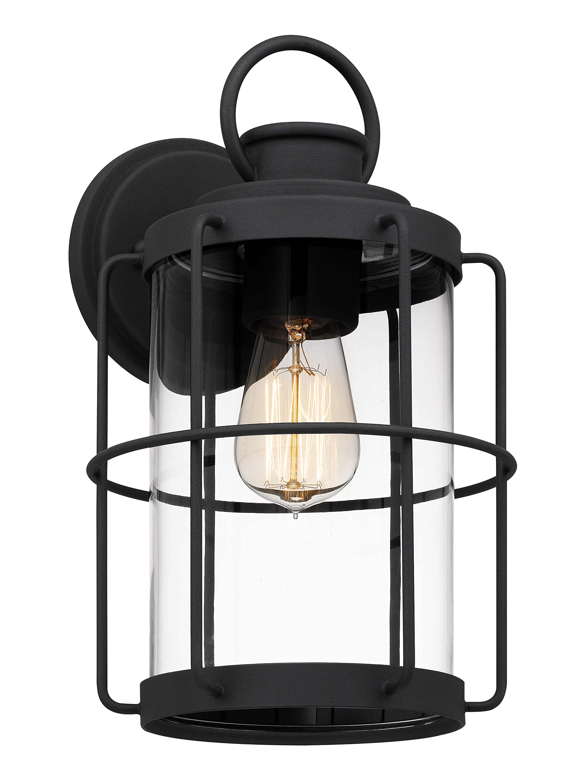 Matte Black Outdoor Wall Sconce with Clear Glass Shade - Weather Resistant 1-Light Exterior Lantern Fixture for Entryway, Doorway, Corridor | Perfect for Porch Lighting, Garden Decor & Patio Illumination