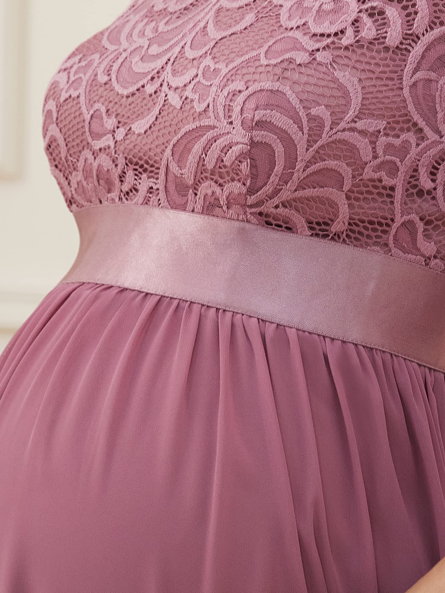 Ever-Pretty Women's 3/4 Sleeve A-Line Lace Embroidery Chiffon Maternity Party Dress 20797 - Elegant Formal Gown for Baby Shower, Wedding Guest & Special Occasions