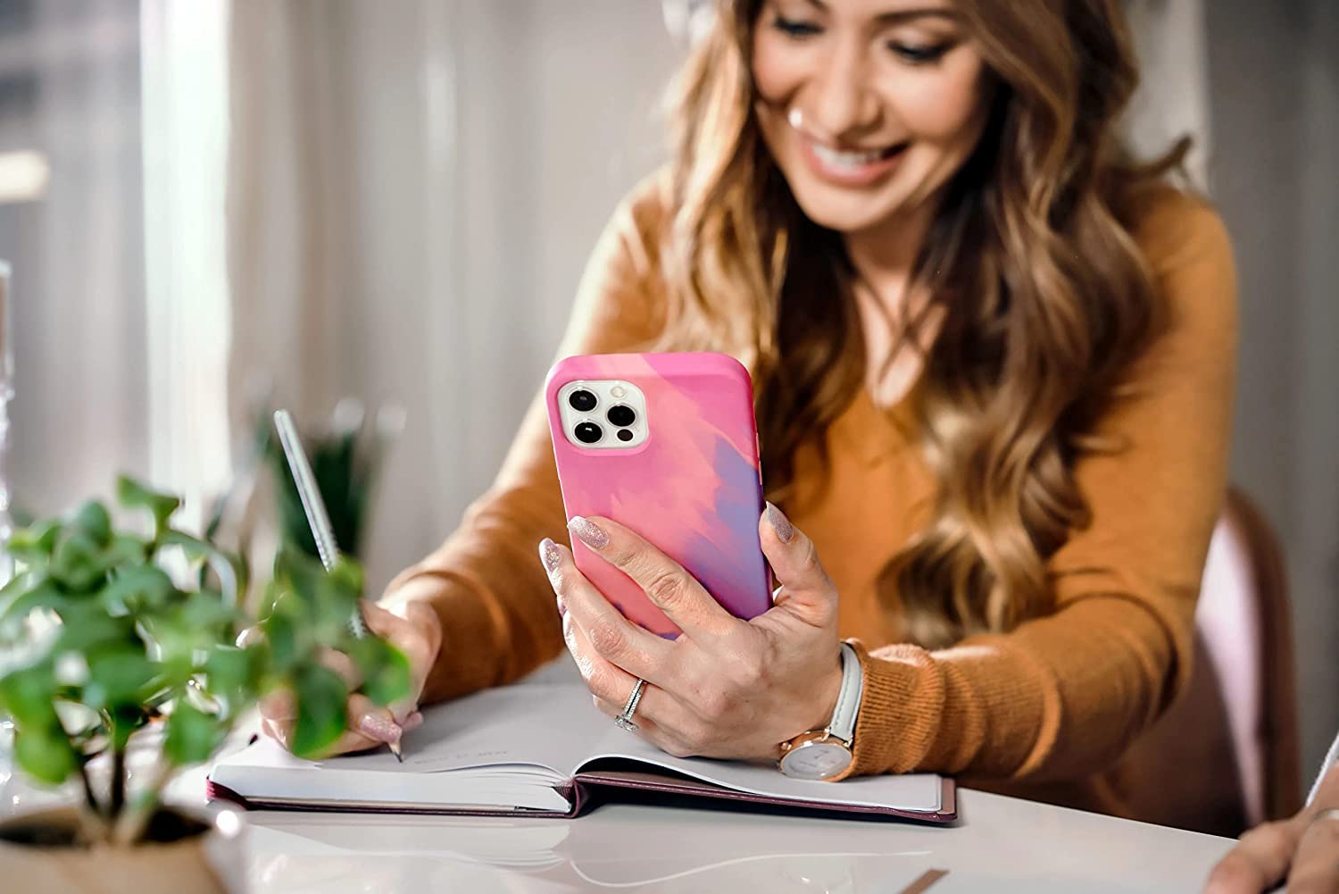 OtterBox Symmetry Series Slim Protective Case for iPhone 13 Pro Max & iPhone 12 Pro Max - Ombre Spray Design | Shockproof & Drop Protection | Perfect for Outdoor Activities, Travel & Daily Use