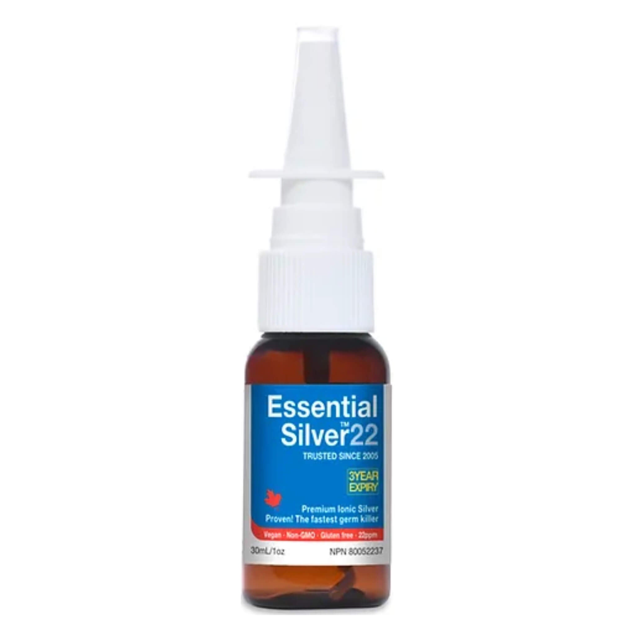 Premium Ionic Silver 22ppm Nasal Spray - Immune Support & Sinus Relief for Cold, Allergy & Travel Protection