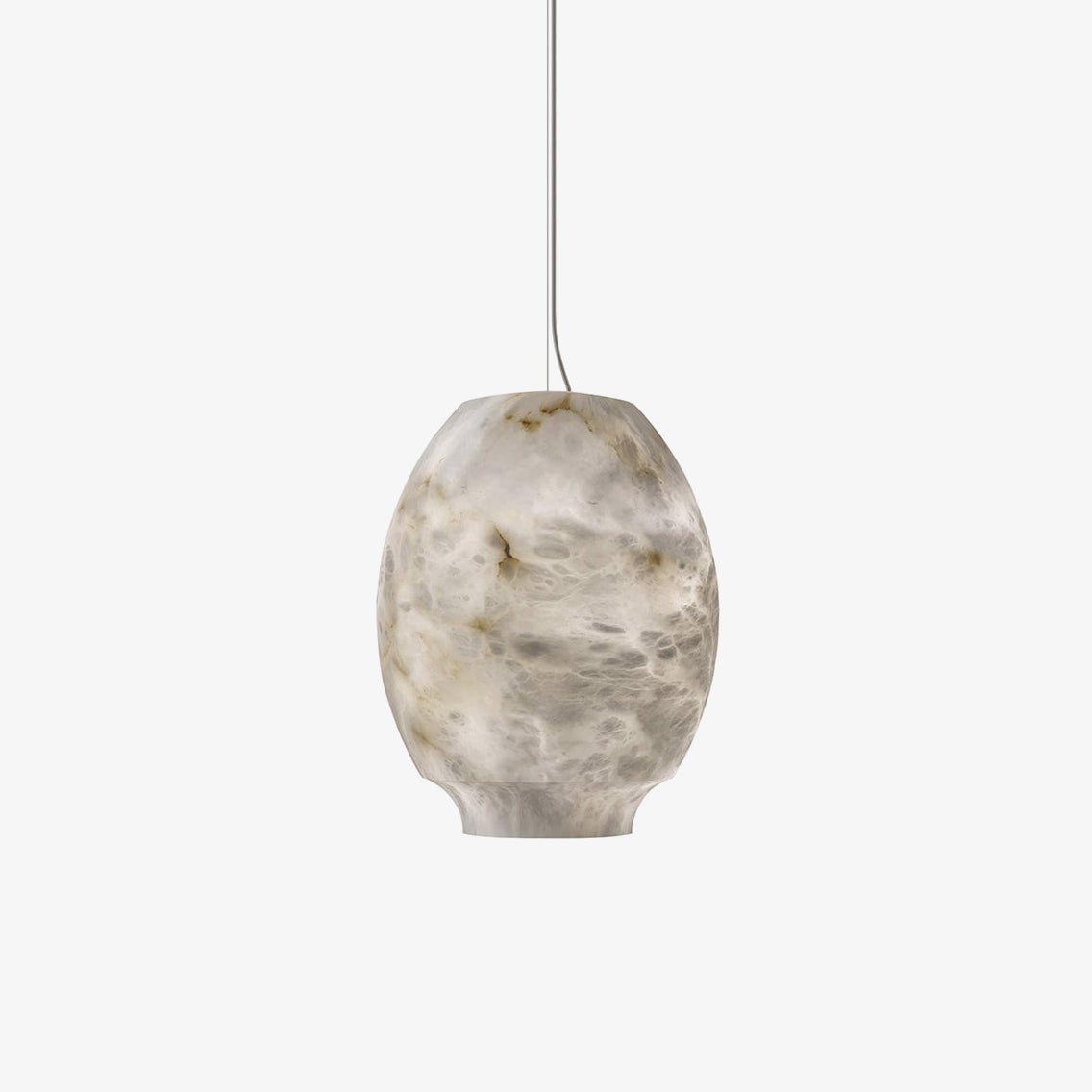 Elegant Camille Alabaster Pendant Light - Modern Minimalist Ceiling Lamp for Living Room, Bedroom & Dining Room - Natural Stone Lighting Fixture