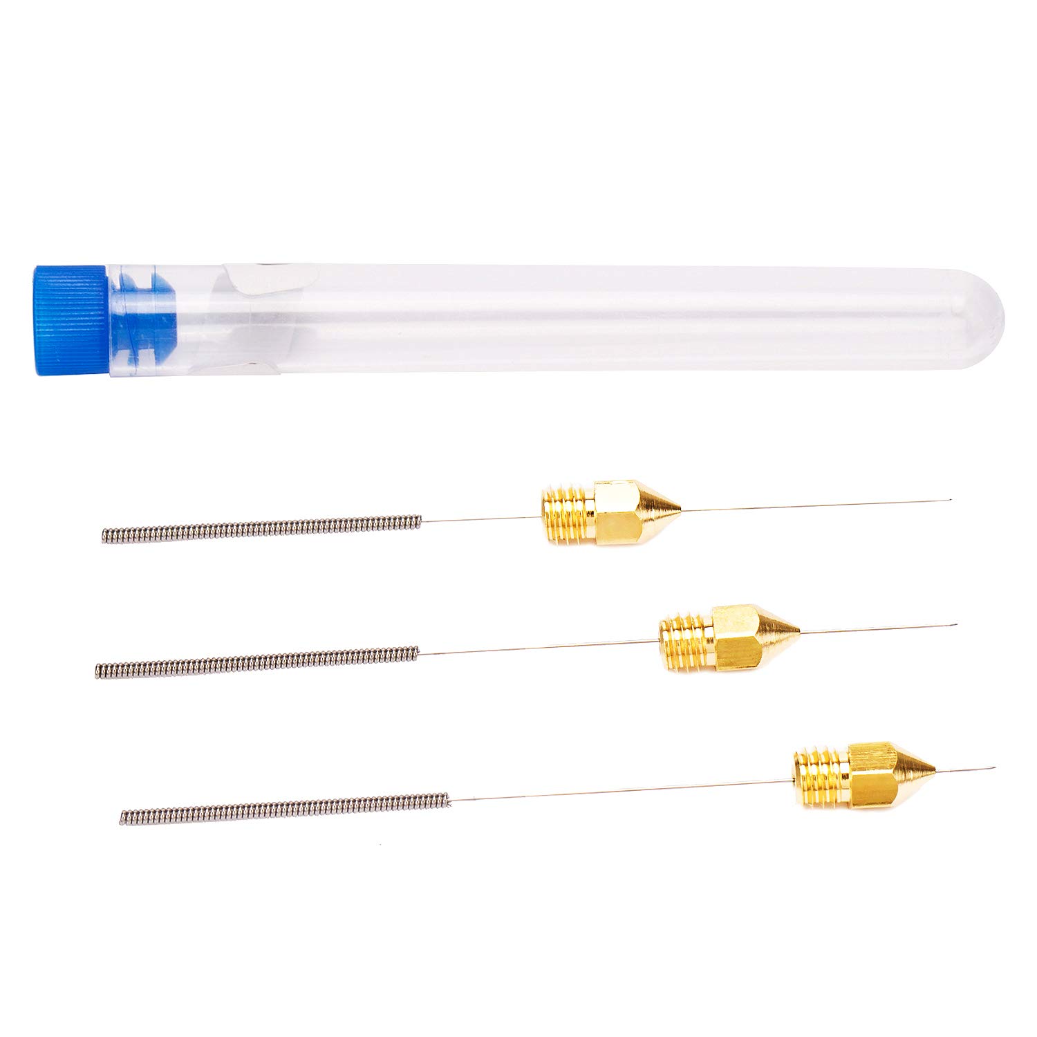 LUTER 15-Pack 3D Printer Nozzle Kit - 10 x 0.8mm MK8 Extruder Nozzles + 5 x 0.6mm Stainless Steel Cleaning Needles - Compatible with Creality CR-10, Ender 3, Makerbot - Perfect for 3D Printing Maintenance & Nozzle Cleaning