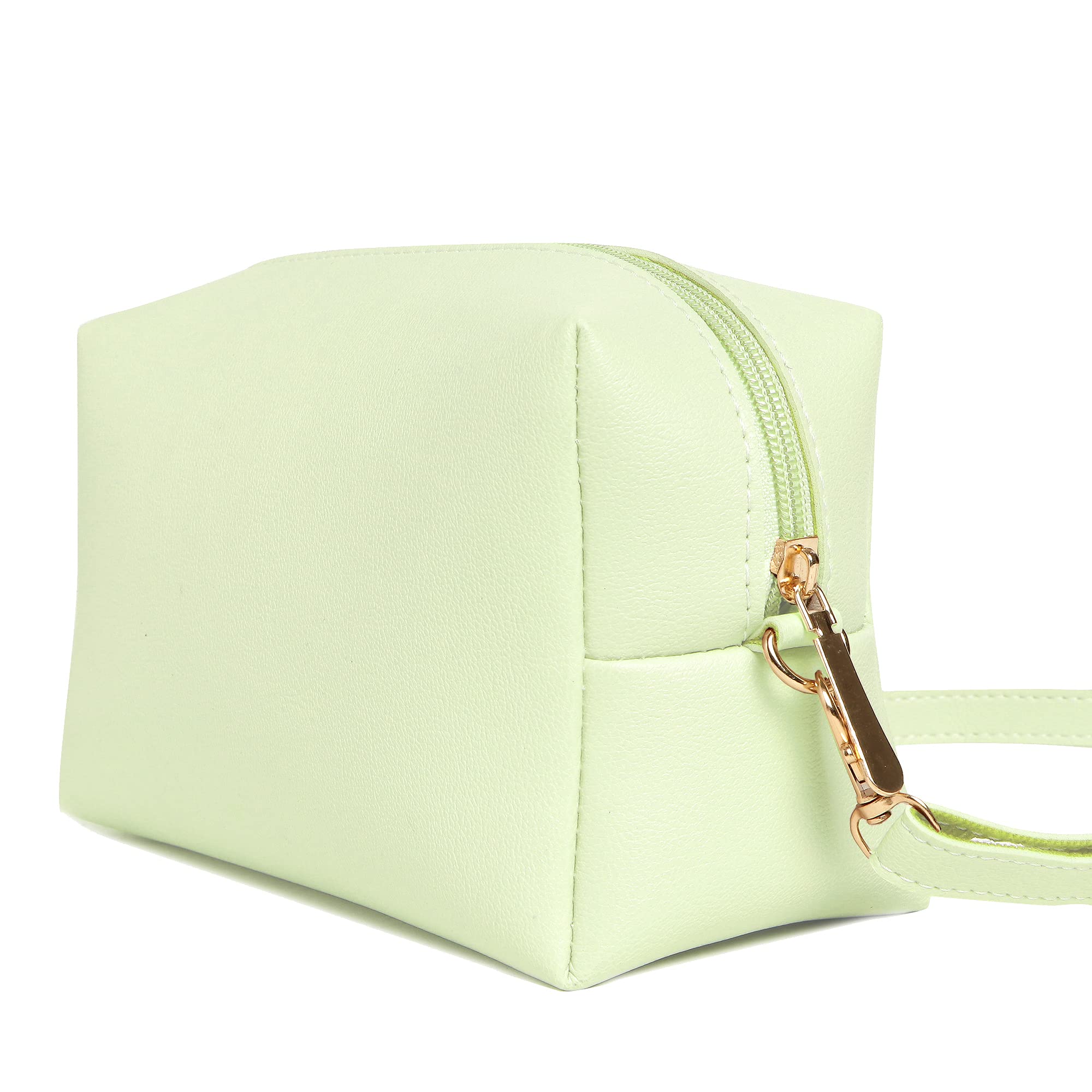 Orviz Waterproof Cosmetic Bag for Women & Girls - Travel Makeup Organizer with Multiple Pockets (Pistachio Green) - Perfect for Travel, Gym, and Daily Essentials Storage