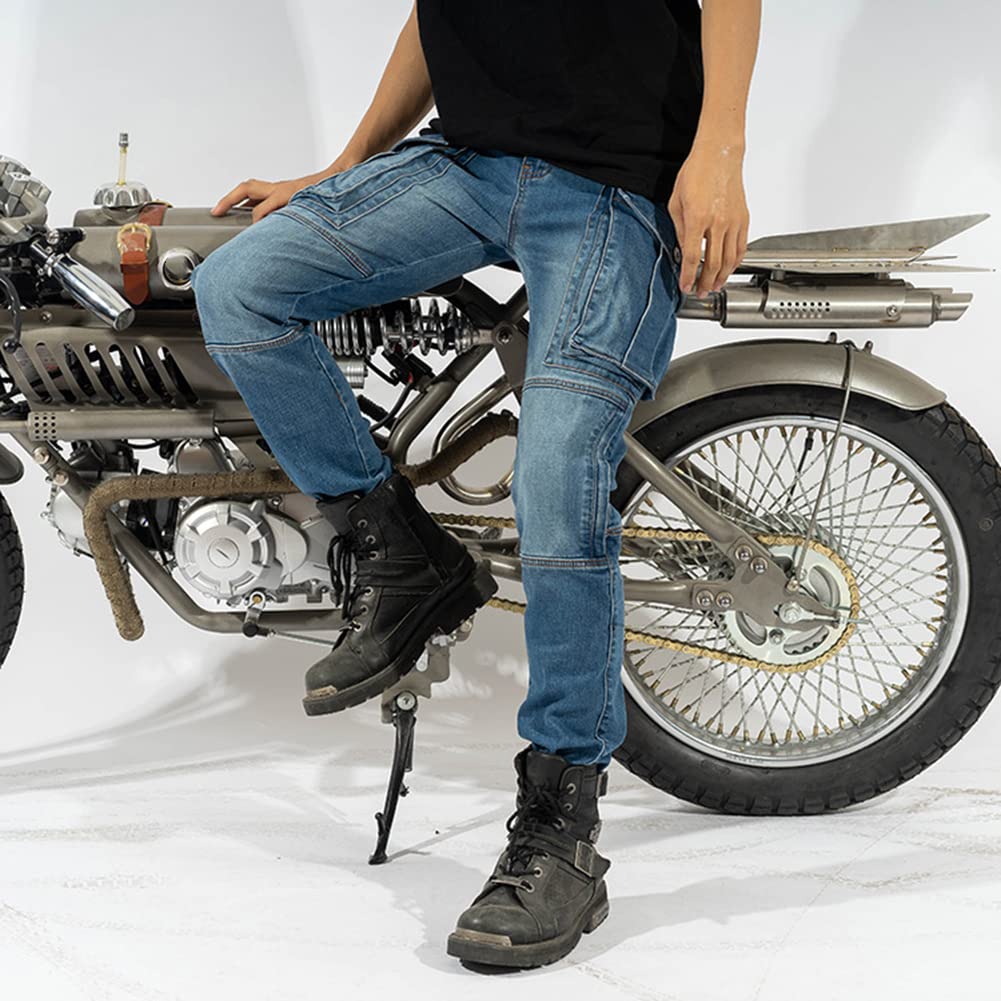 **Men's Wear-Resistant Motorcycle Riding Pants - Casual Cargo Pants for Motocross & Racing | Durable & Comfortable for Outdoor Adventures**