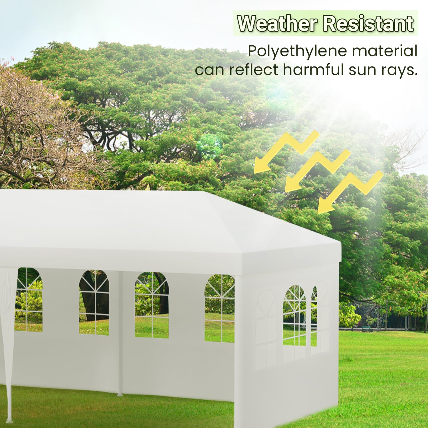 10x20 Outdoor Gazebo Wedding Party Tent Canopy with 4 Removable Sidewalls - White Waterproof Shelter for Backyard, Garden, Picnic & Events