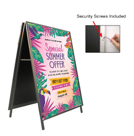 24x48 A-Frame Sign Holder with Security Screws - 1 1/4