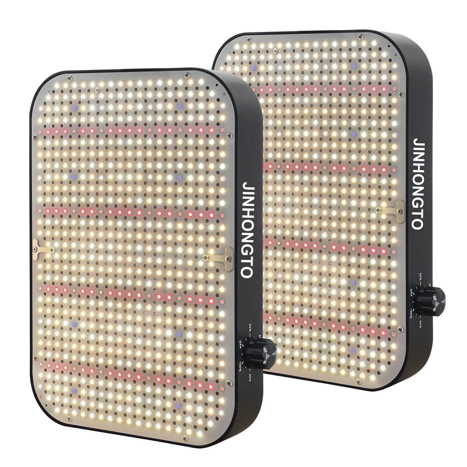 2 Pack 65W Dimmable Full Spectrum LED Grow Light with UV & IR - Best for Seed Starting, Seedlings, Veg & Flowering - Daisy Chain & Quiet Built-in Fan - Perfect for Indoor Plants, Hydroponics, Greenhouses & Home Gardening