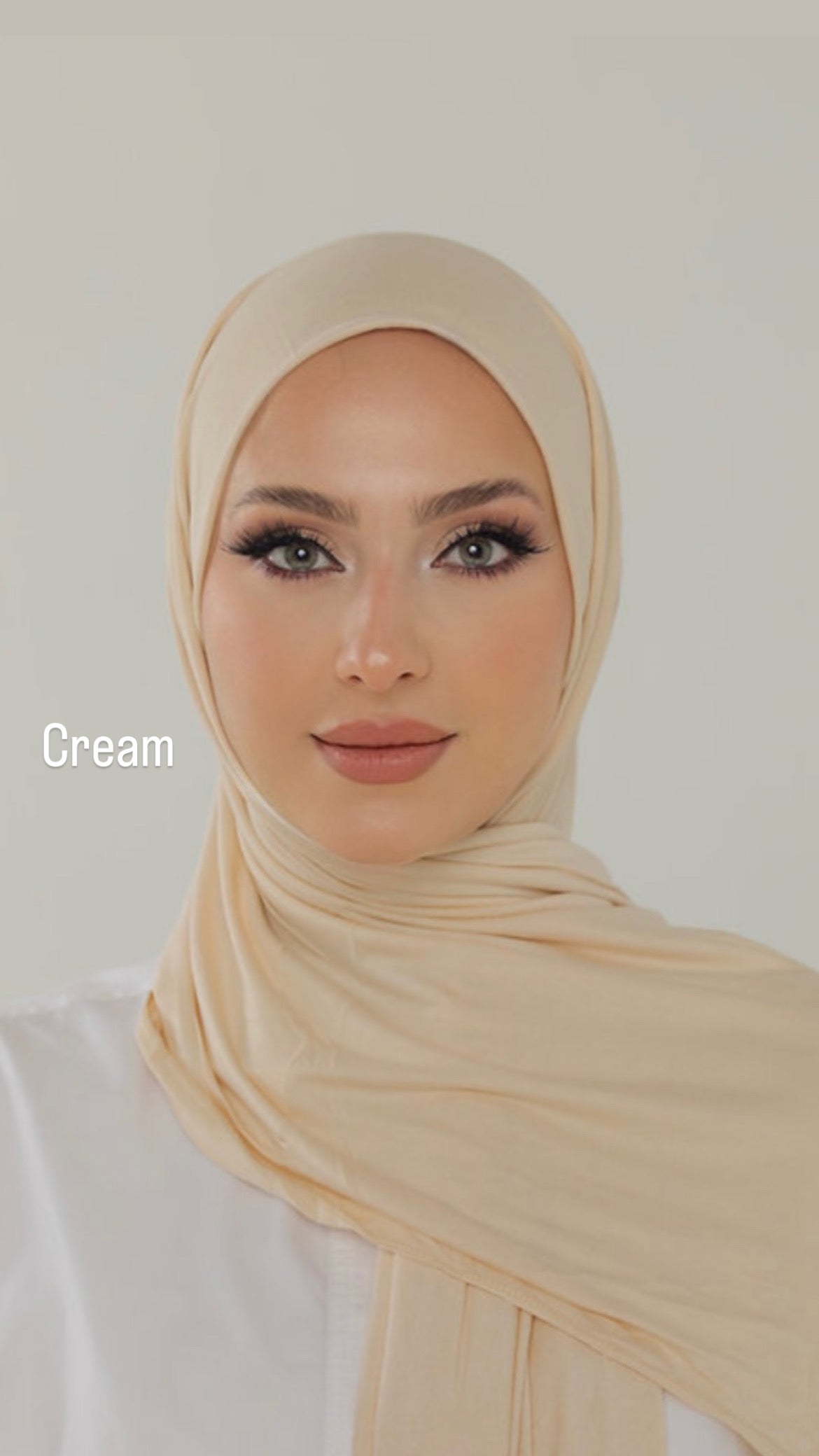 Luxury Cream Hijab Scarf - Soft Modest Muslim Headscarf for Women - Perfect for Prayer, Work, and Everyday Wear