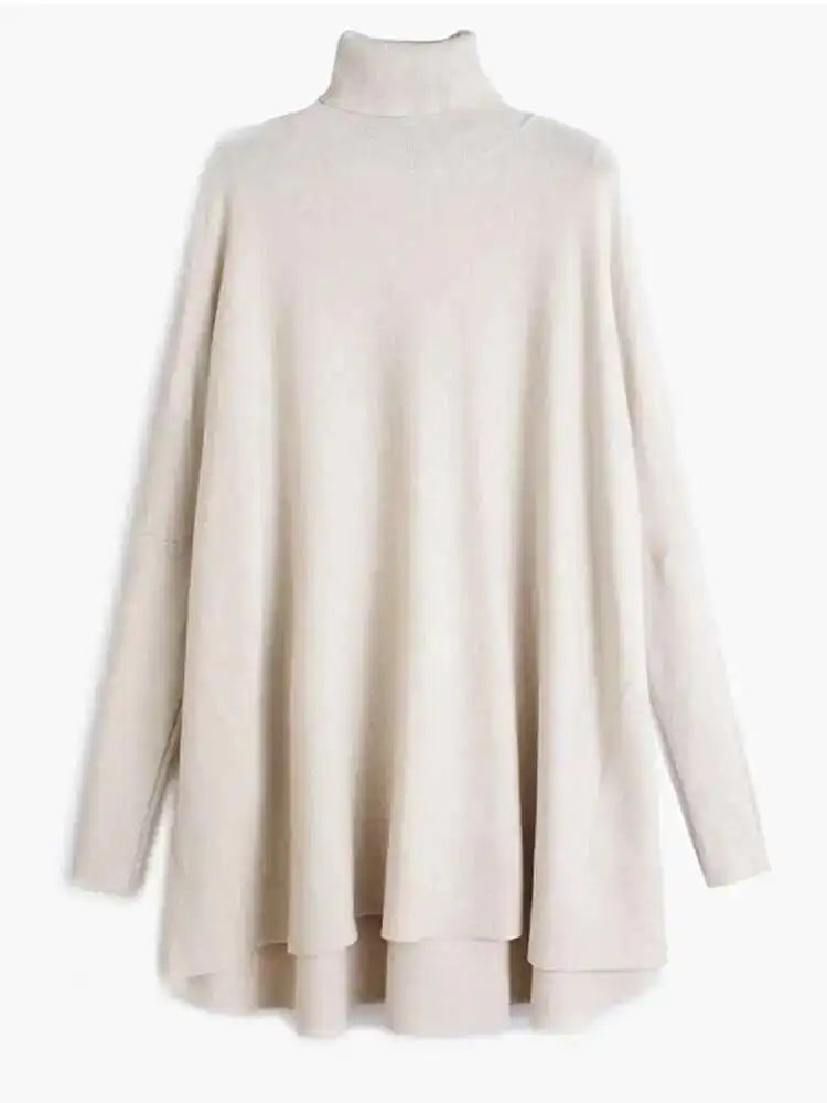 Big Size Knit Sweater for Women - Loose Fit Turtleneck Long Sleeve Pullover | Cozy Winter & Fall Fashion 2025 | Perfect for Office, Dating & Casual Outfits