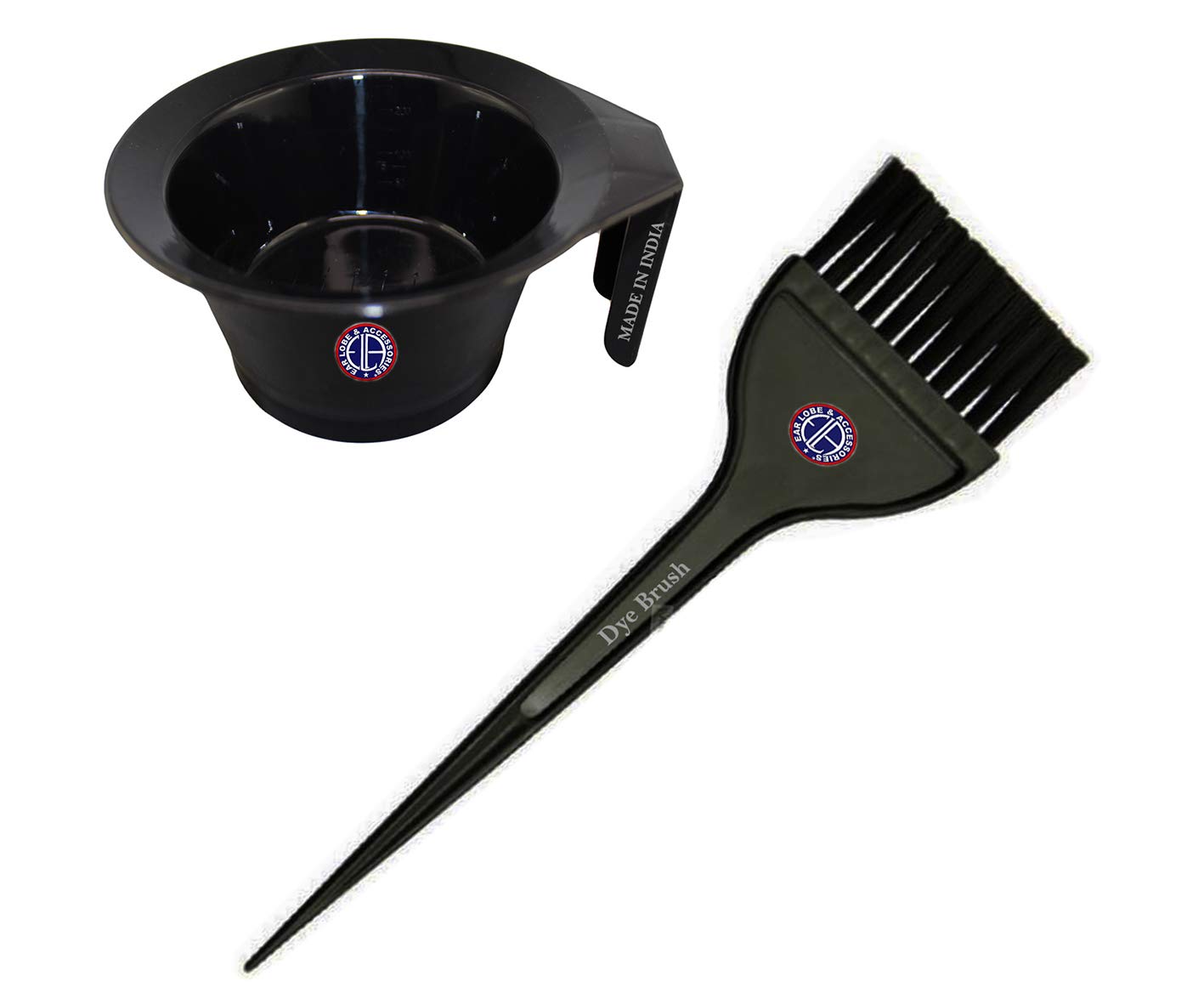 Black Hair Dye Mixing Bowl with Brush (325 ml) - Perfect for Ear Lobe Coloring & Hair Accessories Application