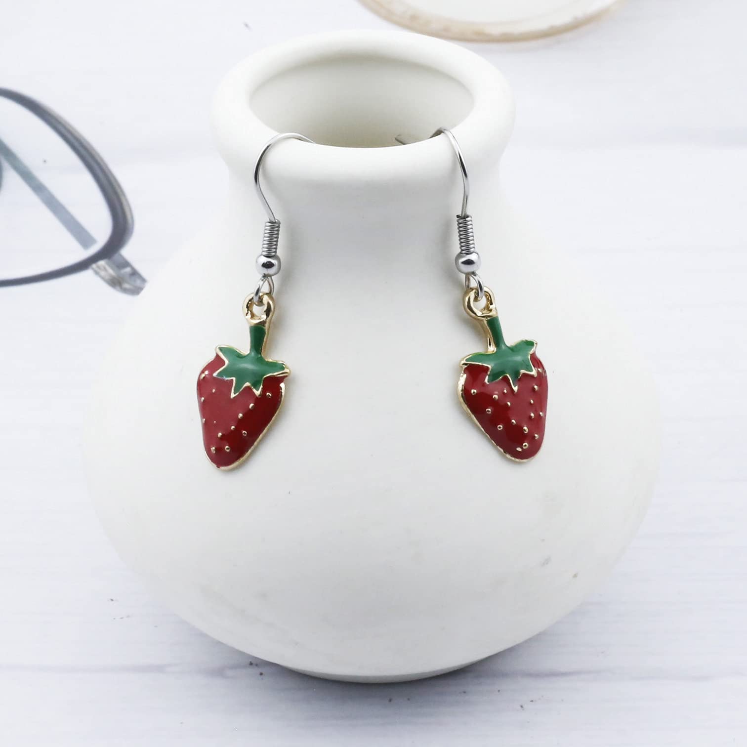 Stylish Tropical Fruit Crystal Earrings for Women - Pineapple, Cherry, Banana & Strawberry Designs | Perfect Summer Jewelry, Valentines Day Gift for Girls & Women | Great for Parties, Beach Outings & Casual Wear