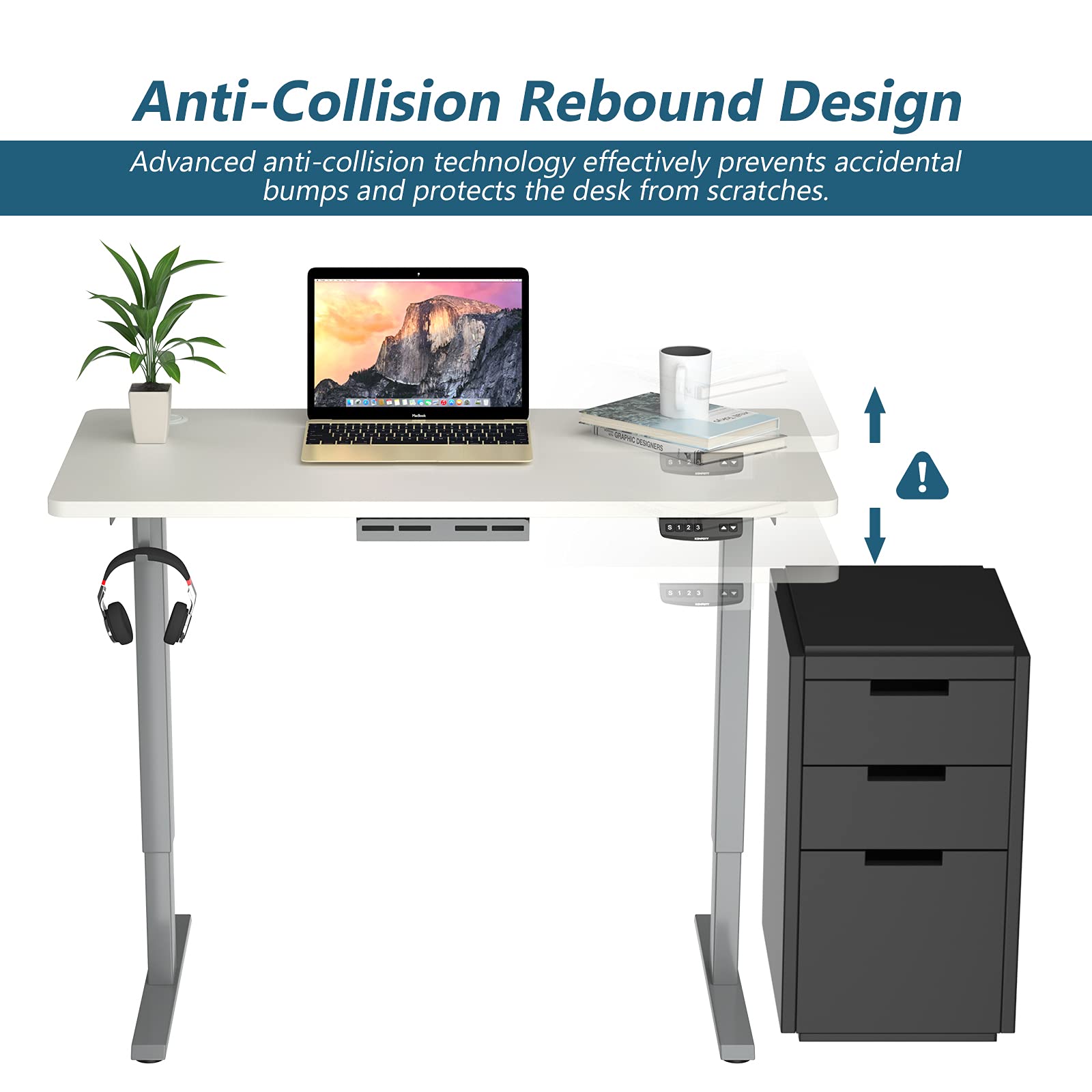 Tangkula 48 x 24 Inch Electric Standing Desk - Dual Motor Height Adjustable Sit Stand Workstation with 3-Position Memory Controller, 1