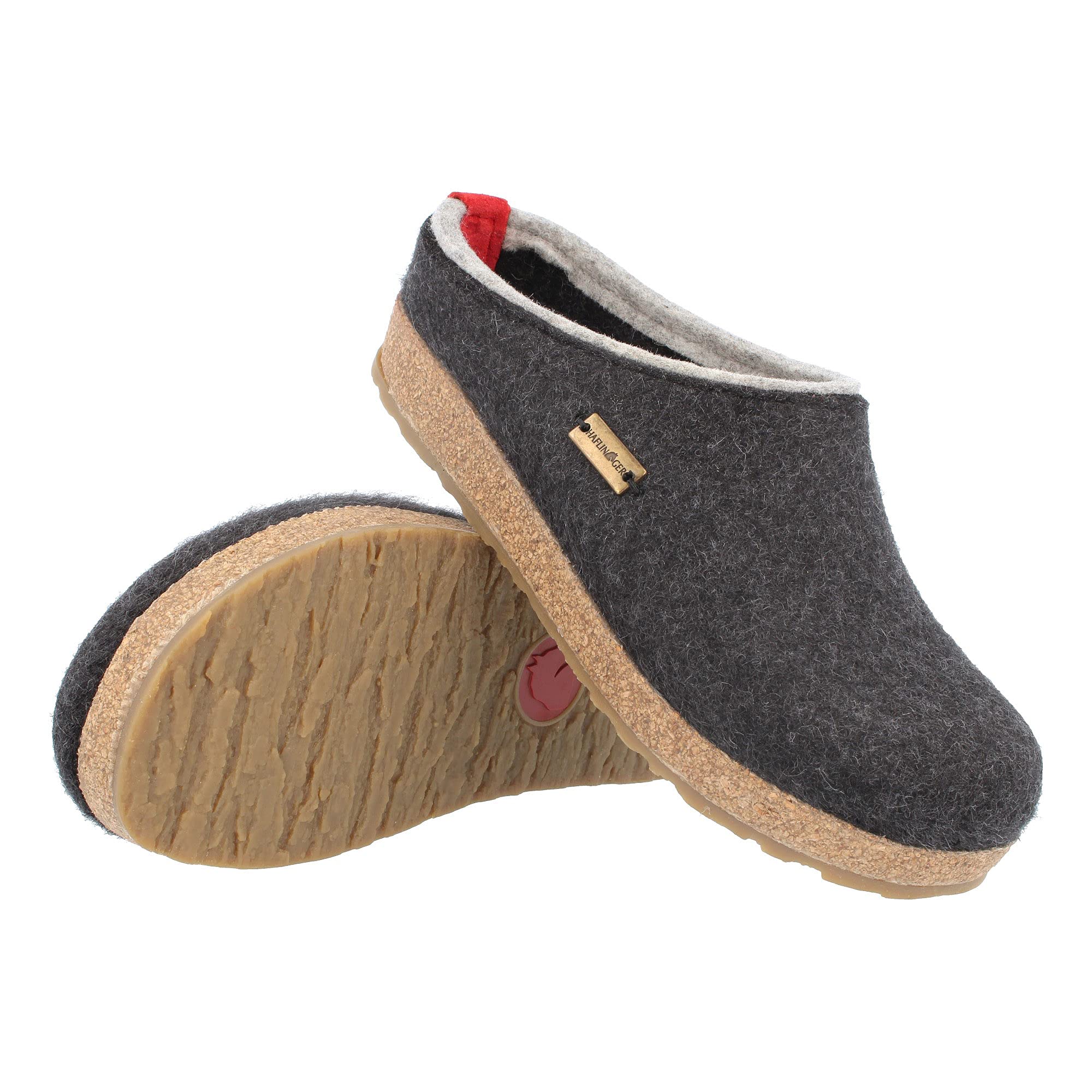HAFLINGER Unisex Open Back Slippers for Men & Women - Soft Wool Comfort House Shoes for Indoor & Outdoor Use - Perfect for Relaxing at Home, Lounging, and Quick Errands