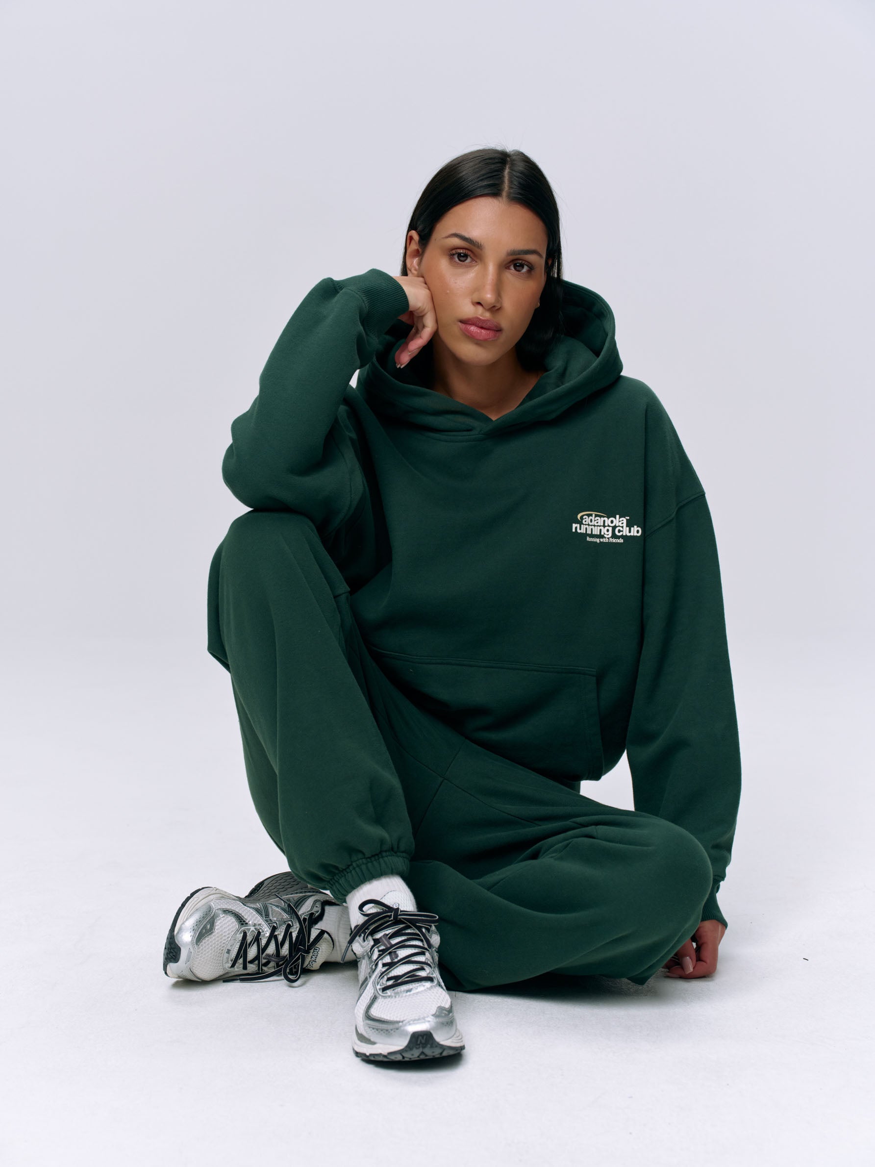 Adanola Women's Running Sweatpants - Pine Green Joggers for Workout & Lounge | High-Waisted Athletic Pants for Yoga, Gym & Casual Wear