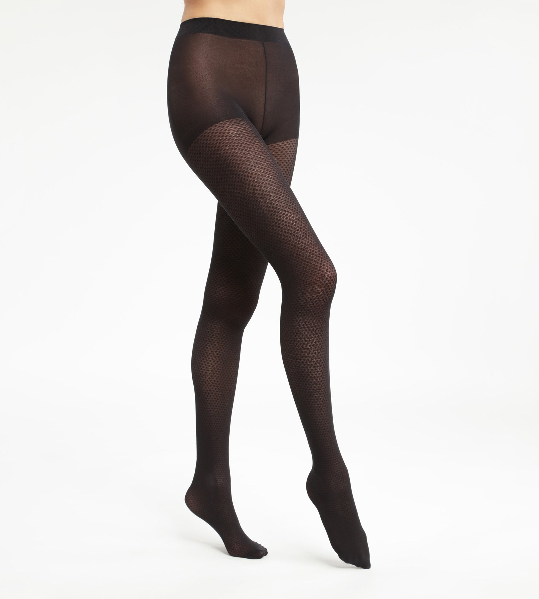 Black Diamond Pattern Sheer Tights for Women - Comfortable & Stylish Opaque Pantyhose for Everyday Wear, Office, Parties & Special Occasions