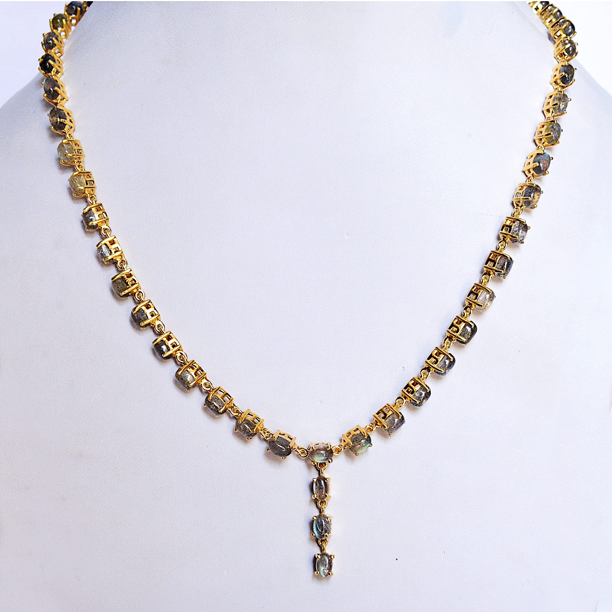 Labradorite Gemstone 925 Sterling Silver Necklace - Gold Plated Handmade Jewelry for Women, Elegant Birthday Gift for Her | Perfect for Weddings, Anniversaries & Special Occasions