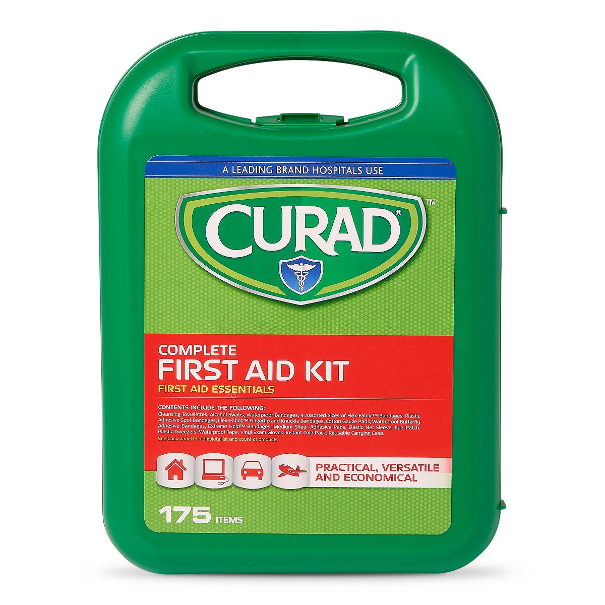 CURAD 175-Piece Complete First Aid Kit for Home, Car, Office & Emergency Preparedness – Compact Medical Supplies for Cuts, Burns & Injuries
