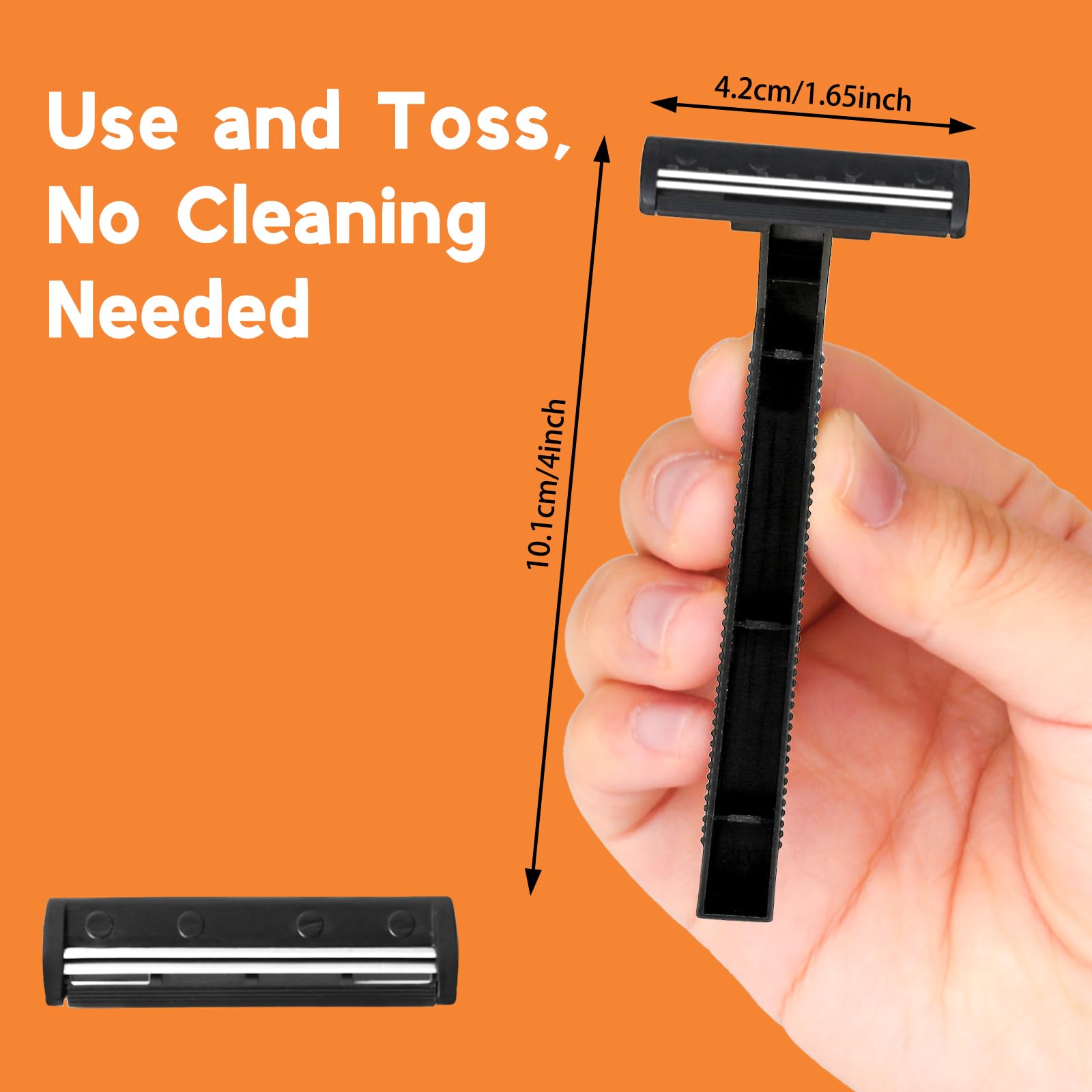 110 Pcs Twin Blade Disposable Razors for Men & Women - Bulk Black Razors with Safety Cap & Stainless Steel Blades - Perfect for Travel, Hotels, Gym, Camping, Emergency Kits & Charity Donations