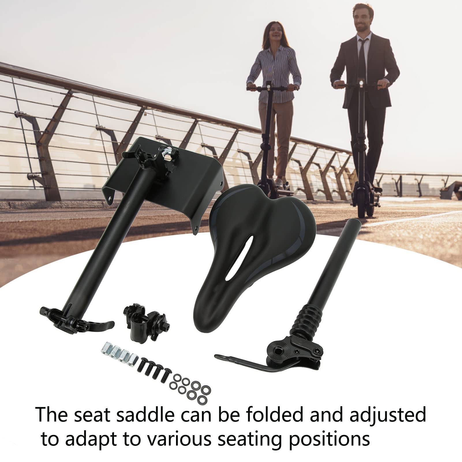 **Universal Adjustable Shock-Absorbing Electric Scooter Seat for Segway Ninebot F20 F25 F30 F40 - Comfortable Folding Saddle for Commuting & Leisure Rides**