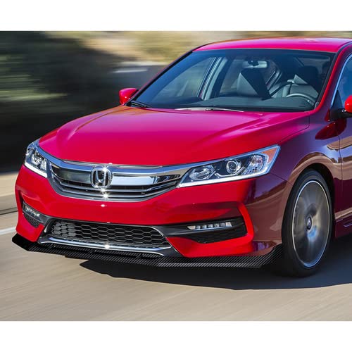 3-Piece Front Bumper Lip Spoiler Splitter & Side Skirt Body Kit - Carbon Fiber Style - Perfect Fit for 2016-2017 Honda Accord 4DR Sedan - Enhanced Protection & Sporty Look - Ideal for Car Enthusiasts & Street Racing