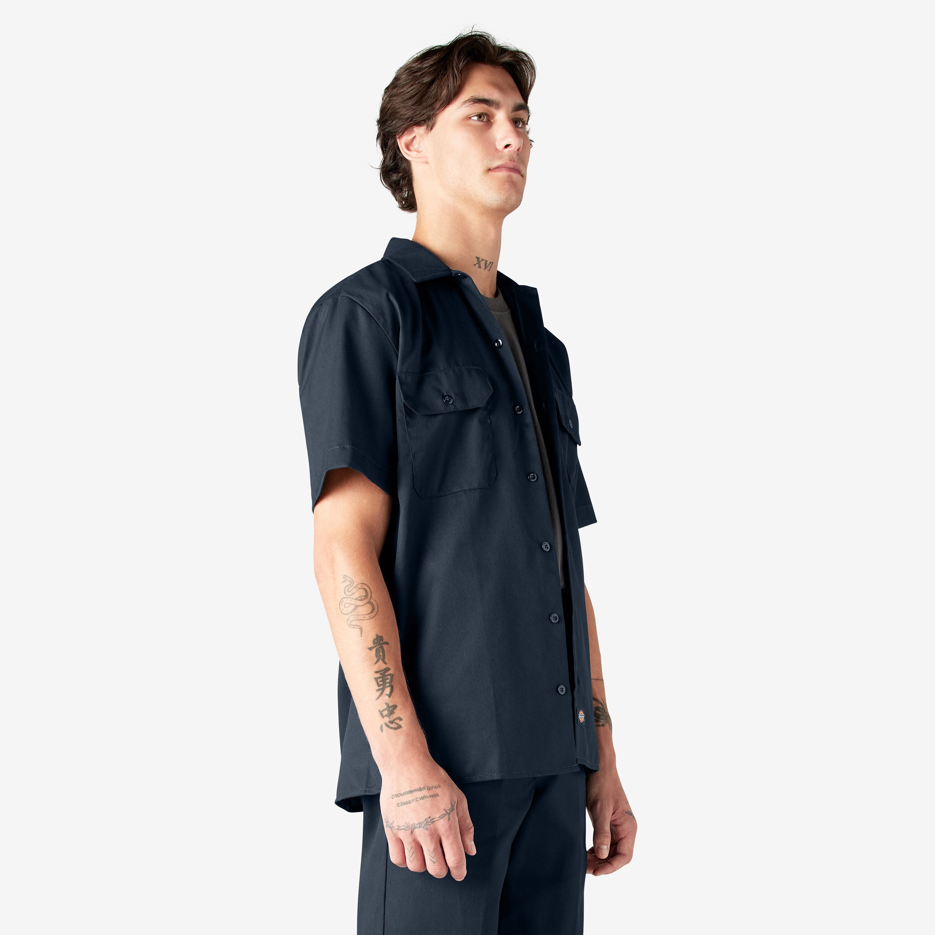 Dickies Men's Short Sleeve Work Shirt - Durable Cotton Button Down Shirt for Construction, Landscaping & Outdoor Work | Comfortable & Breathable Workwear