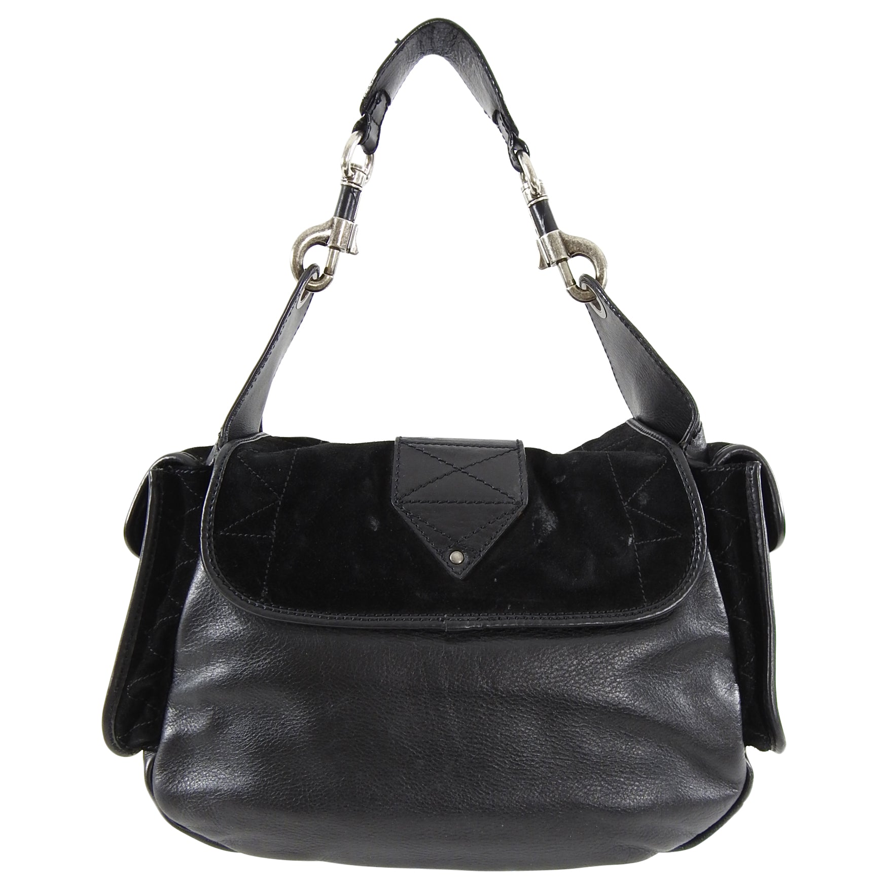 Christian Dior Rebelle Black Suede Leather Handbag for Women | Luxury Designer Shoulder Bag | Perfect for Evening Parties & Special Occasions