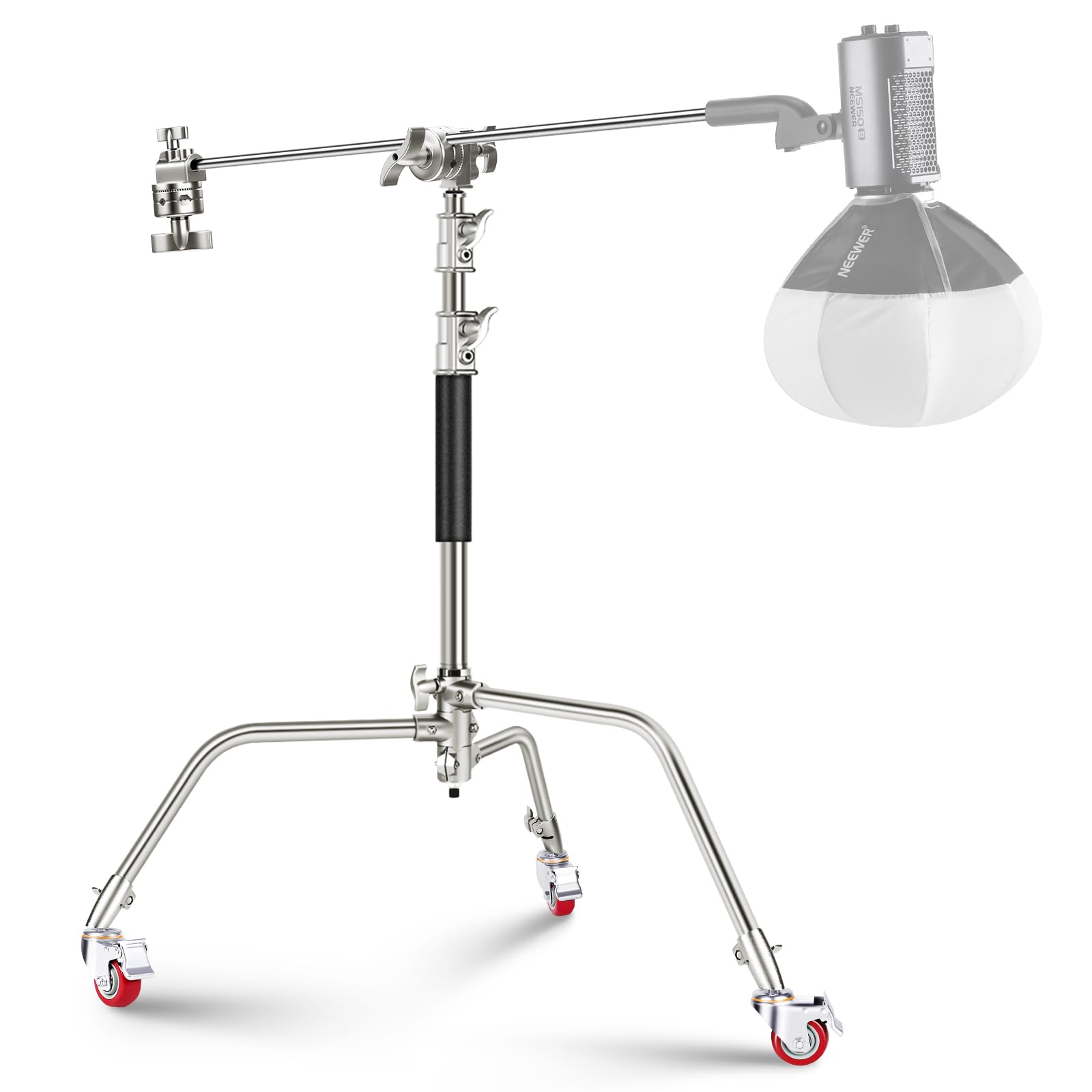 NEEWER Heavy Duty Stainless Steel C Stand with Swivel Casters - Adjustable 43