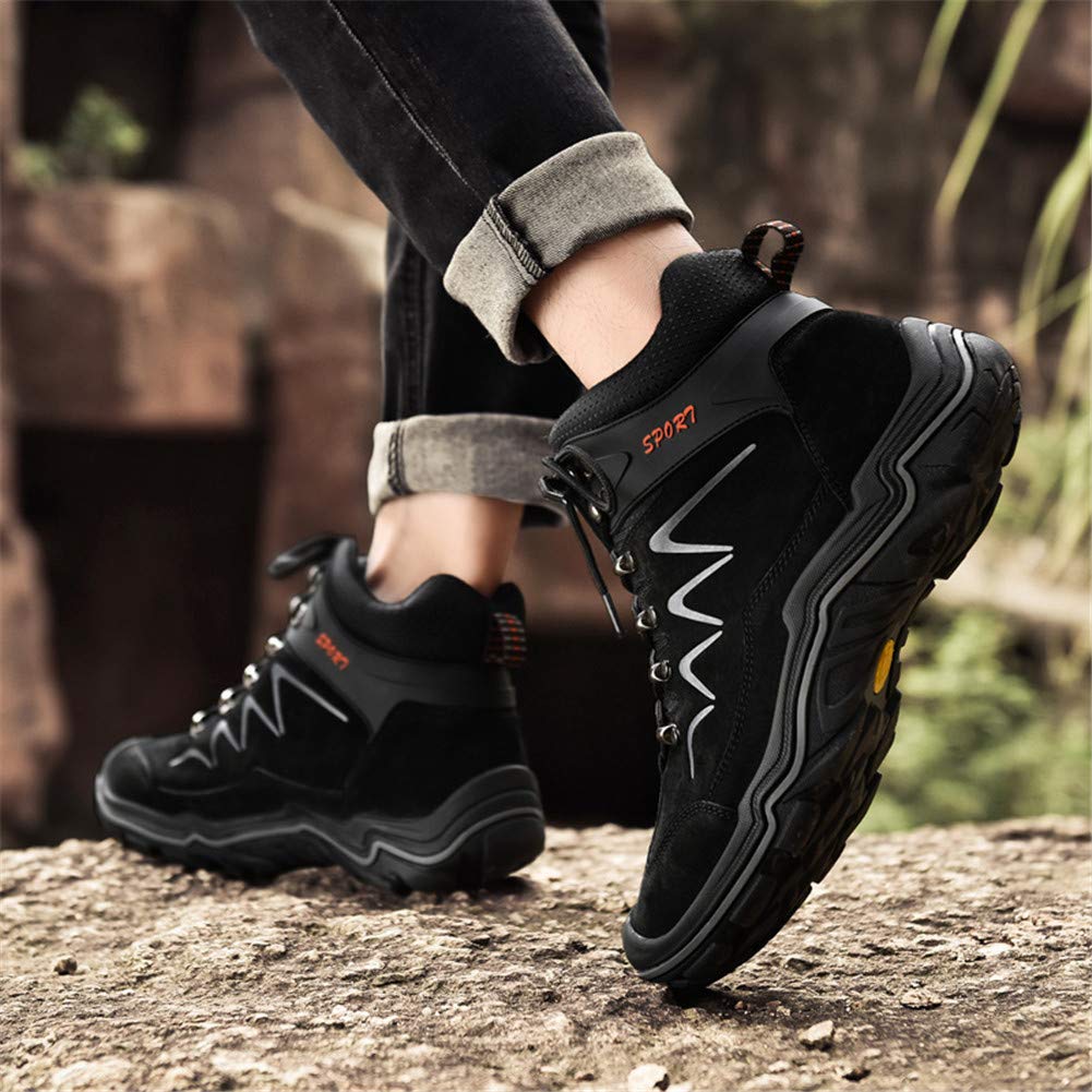 Ailishabroy Men's Winter High Top Sneakers - Warm Waterproof Hiking Boots for Climbing & Outdoor Adventures - Perfect for Snow, Trail Walking & Casual Wear