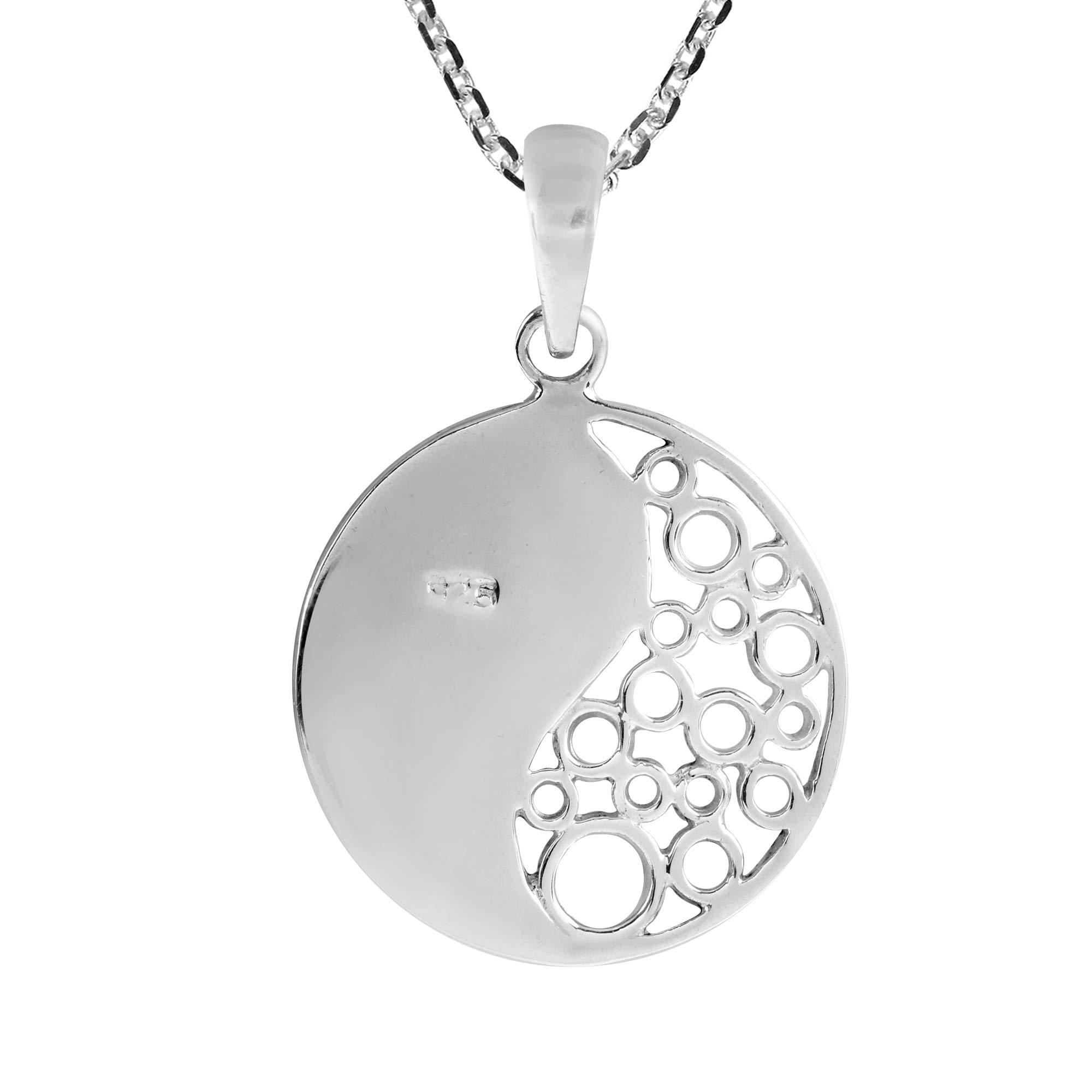 AeraVida Sacred Balance Yin Yang Reconstructed Red Coral .925 Sterling Silver Pendant Necklace for Women | Spiritual Jewelry | Meditation & Yoga Accessory | Perfect Gift for Holistic Healing & Energy Balance