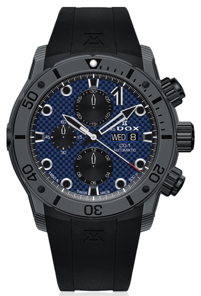 Edox Chronoffshore 1 Carbon Chronograph Automatic Men's Watch 01125 CLNGN BUNN - Luxury Dive Watch for Water Sports & Formal Occasions