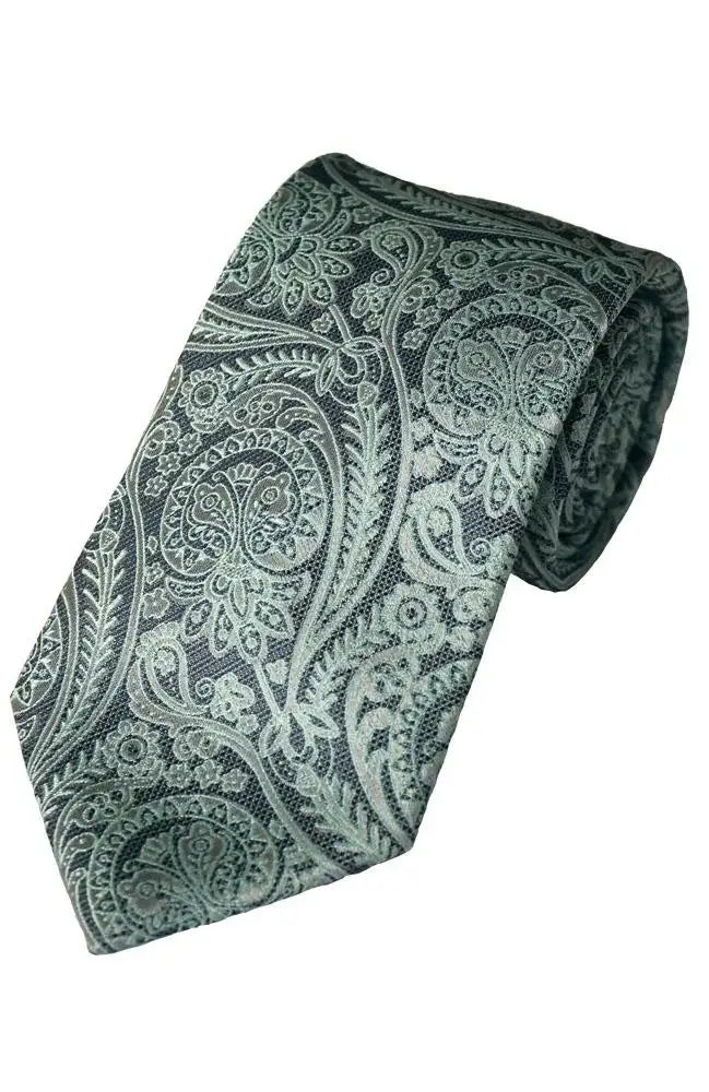 LA Smith Paisley Lace Woven Polyester Wedding Tie for Groom, Bridal Party & Formal Occasions