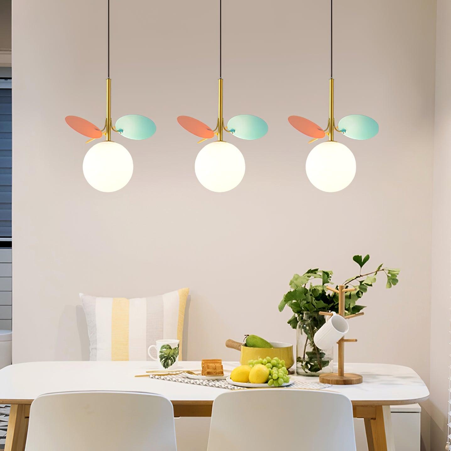 Blanca Pendant Light - Modern Hanging Ceiling Lamp for Kitchen Island, Dining Room & Bedroom | Elegant Glass Shade with Brass Finish | Indoor Lighting Fixture