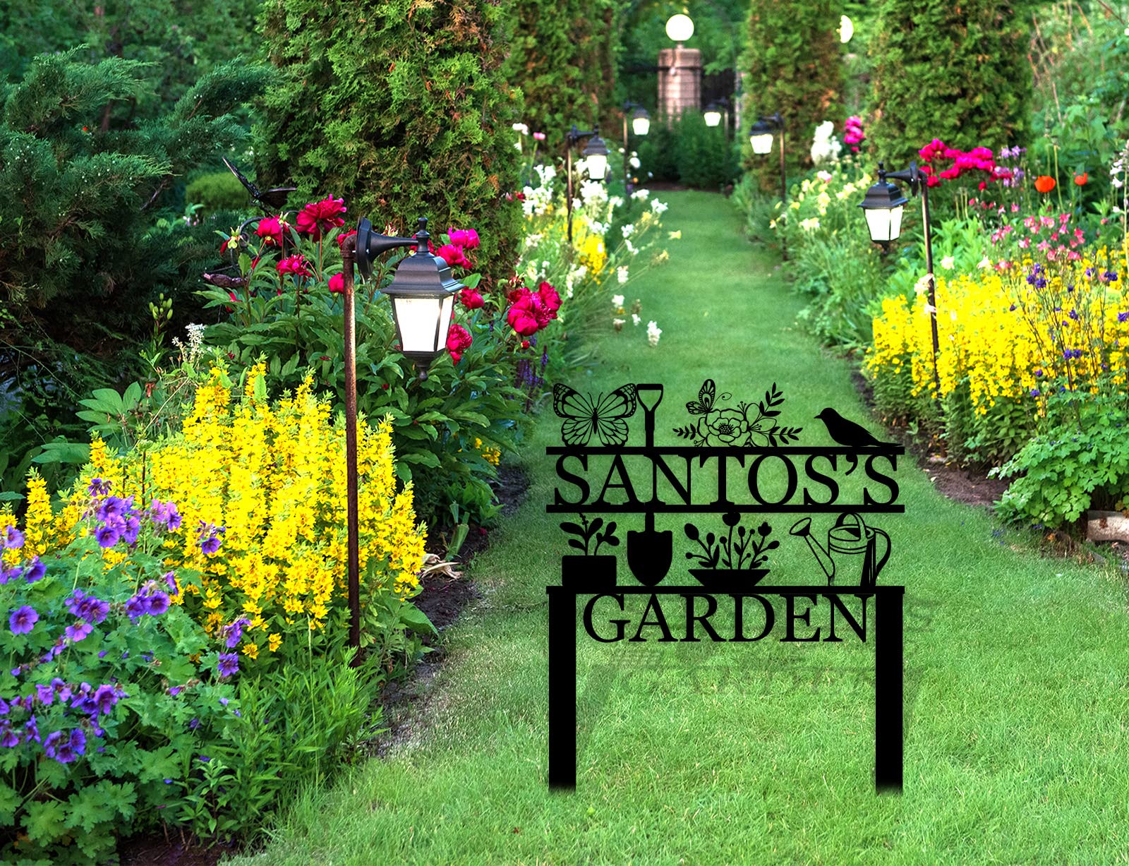 Custom Personalized Garden Signs with Name - Outdoor Garden Decor for Flower Beds, Walkways & Home Landscaping | Unique Gift for Garden Lovers