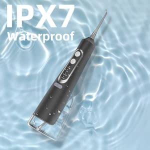 Premium Water Flosser for Teeth Cleaning - 4 Modes Rechargeable Oral Irrigator with 4 Nozzle Tips, Long Battery Life & IPX7 Waterproof - 310ML Large Water Tank (Black) | Perfect for Home Dental Care, Travel & Braces Cleaning