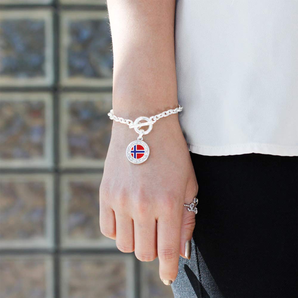 Inspired Silver - Sterling Silver Circle Charm Toggle Bracelet with Cubic Zirconia for Women | Elegant Jewelry Gift for Birthday, Anniversary & Special Occasions | Perfect for Everyday Wear & Formal Events