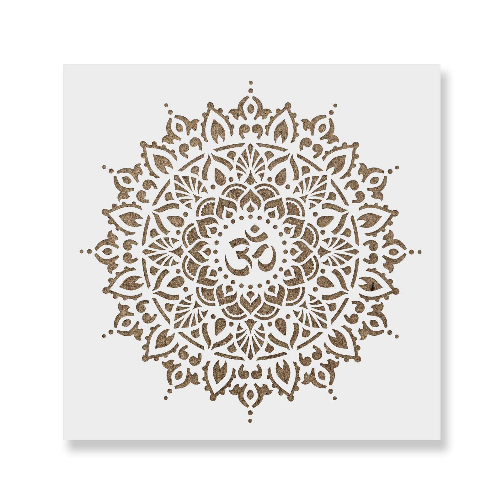 Om Mandala Stencil for Yoga & Home Decor - Reusable Wall Art Template, Spiritual Room Decoration, Perfect Gift for Yoga Lovers - Ideal for Meditation Spaces, Bedrooms & DIY Craft Projects