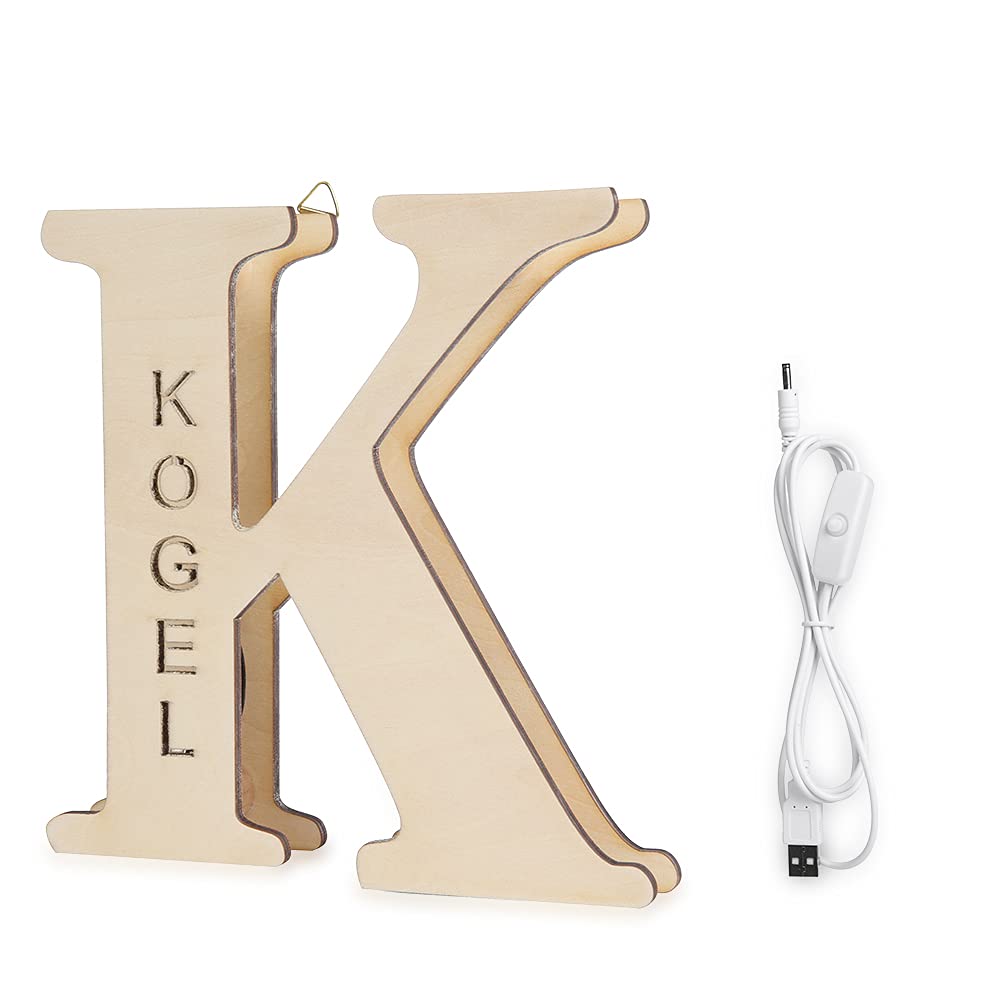 Personalized LED Night Light - Custom Wooden Engraved Name Wall Light with 26 Letters - Unique Gift for Family, Lovers & Friends - Perfect for Bedroom, Christmas, Wedding & Home Bar Decor (Home Decor, Romantic Gift, Anniversary Present)