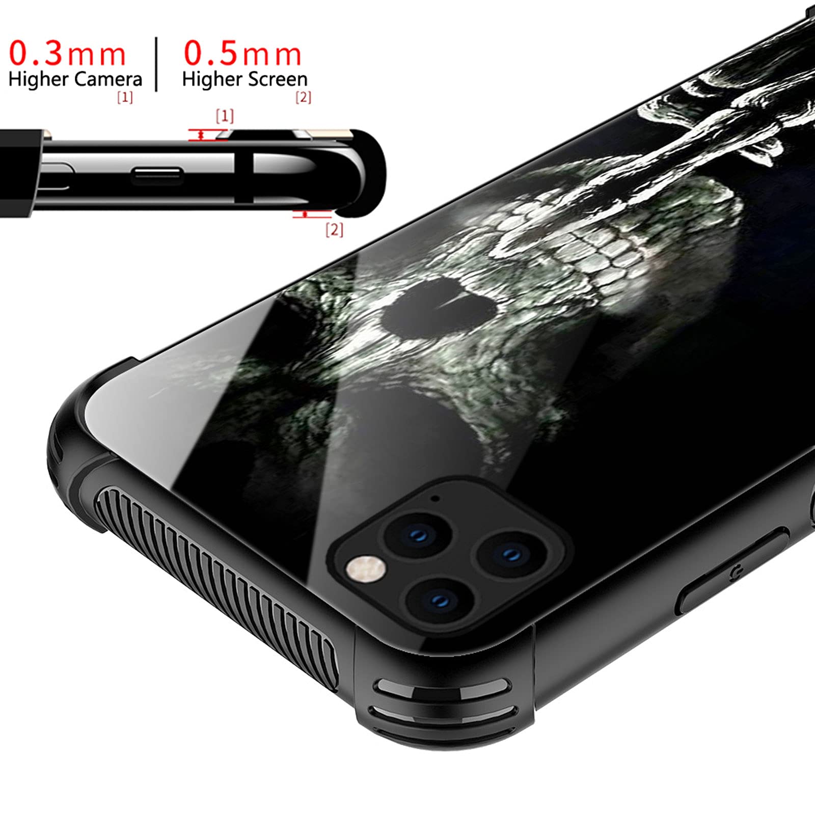 Shockproof Anti-Scratch Hard PC Case for iPhone 13 Mini with Skull & Middle Finger Design - Stylish Protective Cover for Everyday Use, Travel & Outdoor Activities