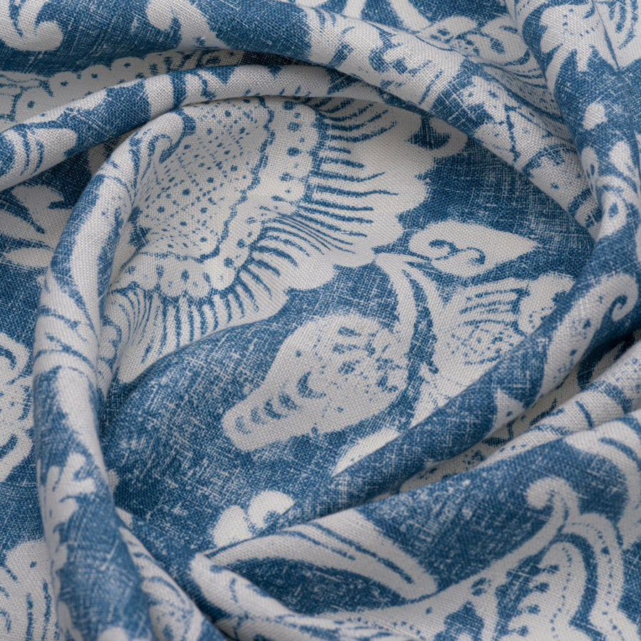 Premium Linen Tablecloth - Hattingley Indigo on Ivory - Elegant Dining & Home Decor for Weddings, Parties & Special Occasions