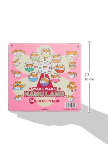 Premium 24-Colored Pencil Set with Girl Pattern - Japan Import for Hokusei 10910 Pencil Cans | Ideal for Artists, Students & Craft Enthusiasts