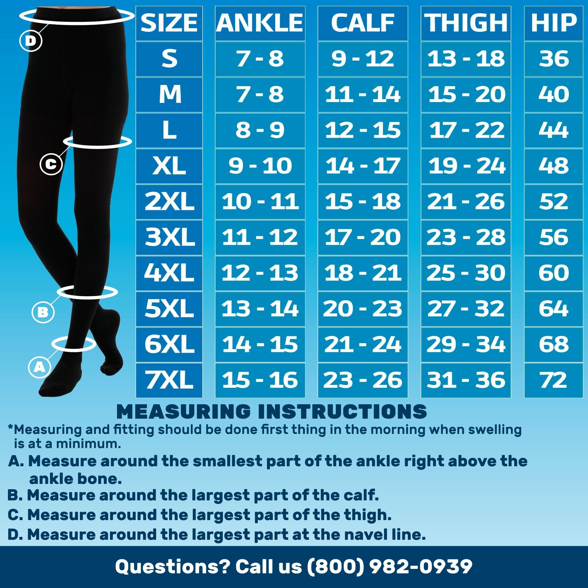 Women's 20-30mmHg Compression Tights (3 Pairs) - Black, Large - for Swelling & Circulation - Perfect for Travel & Recovery